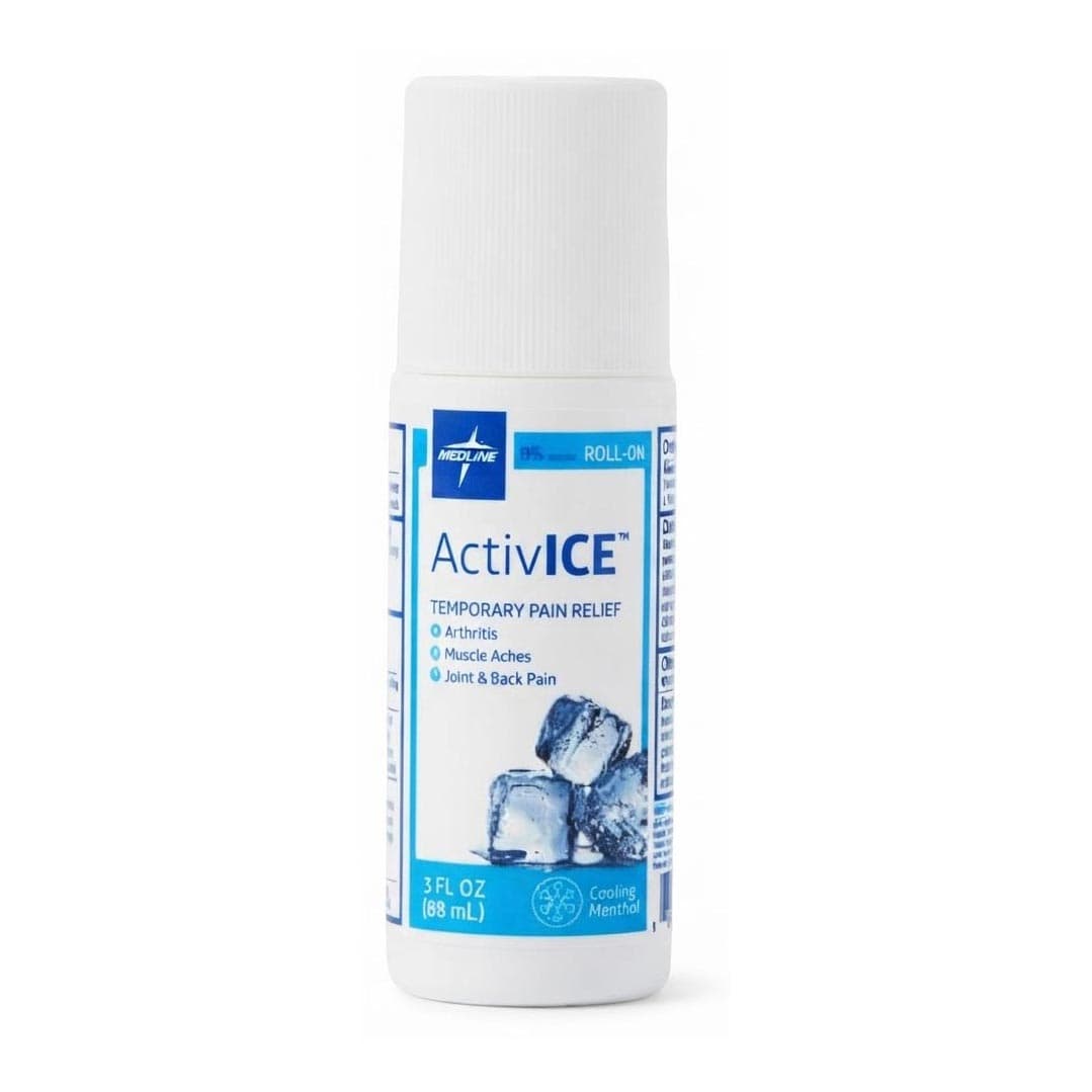 Medline Ironman ActivICE Topical Pain Reliever, 3 oz. Roll-On Tube - Case of 24 - Image 1