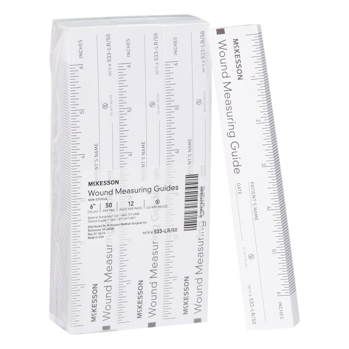 McKesson Wound Measuring Ruler, 6 Inch - Bag of 12 - Image 1