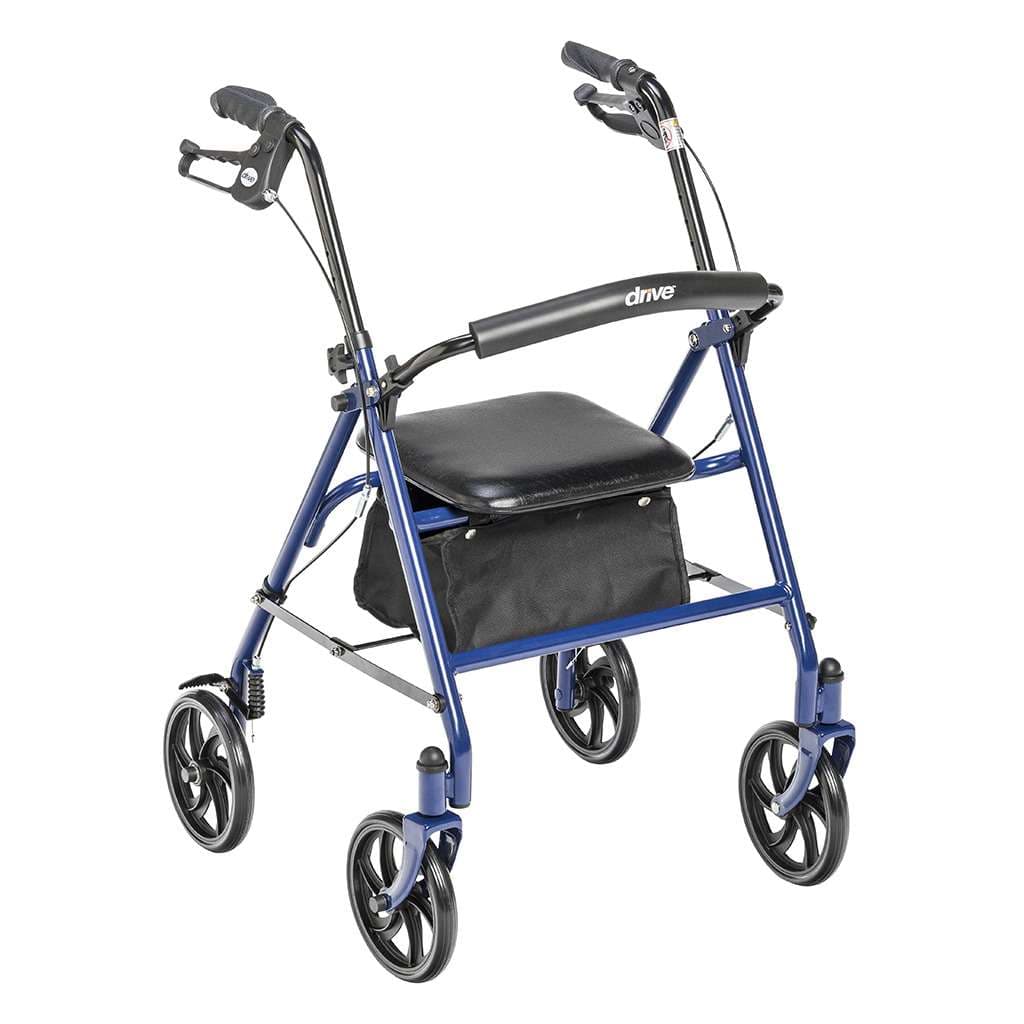 Drive durable four wheel rollator, Blue - Each - Image 1