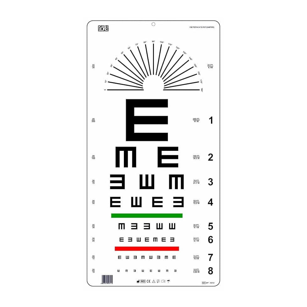 Grafco Eye Chart 20' Distance, 22 x 11 Inch - Image 1