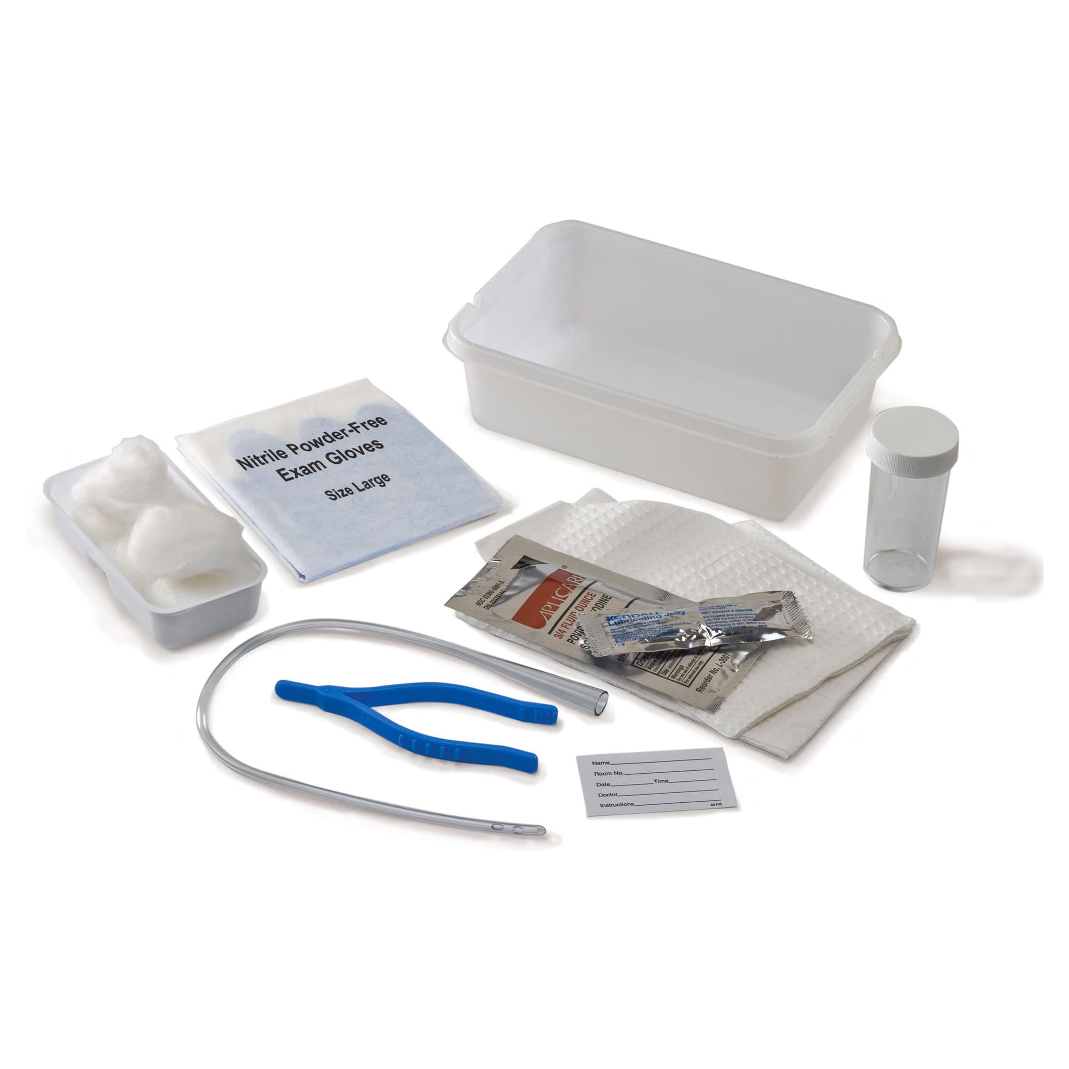 Dover Intermittent Catheterization Open Tray with Vinyl catheter, PVP solution, 1000 ml - Each - Image 1