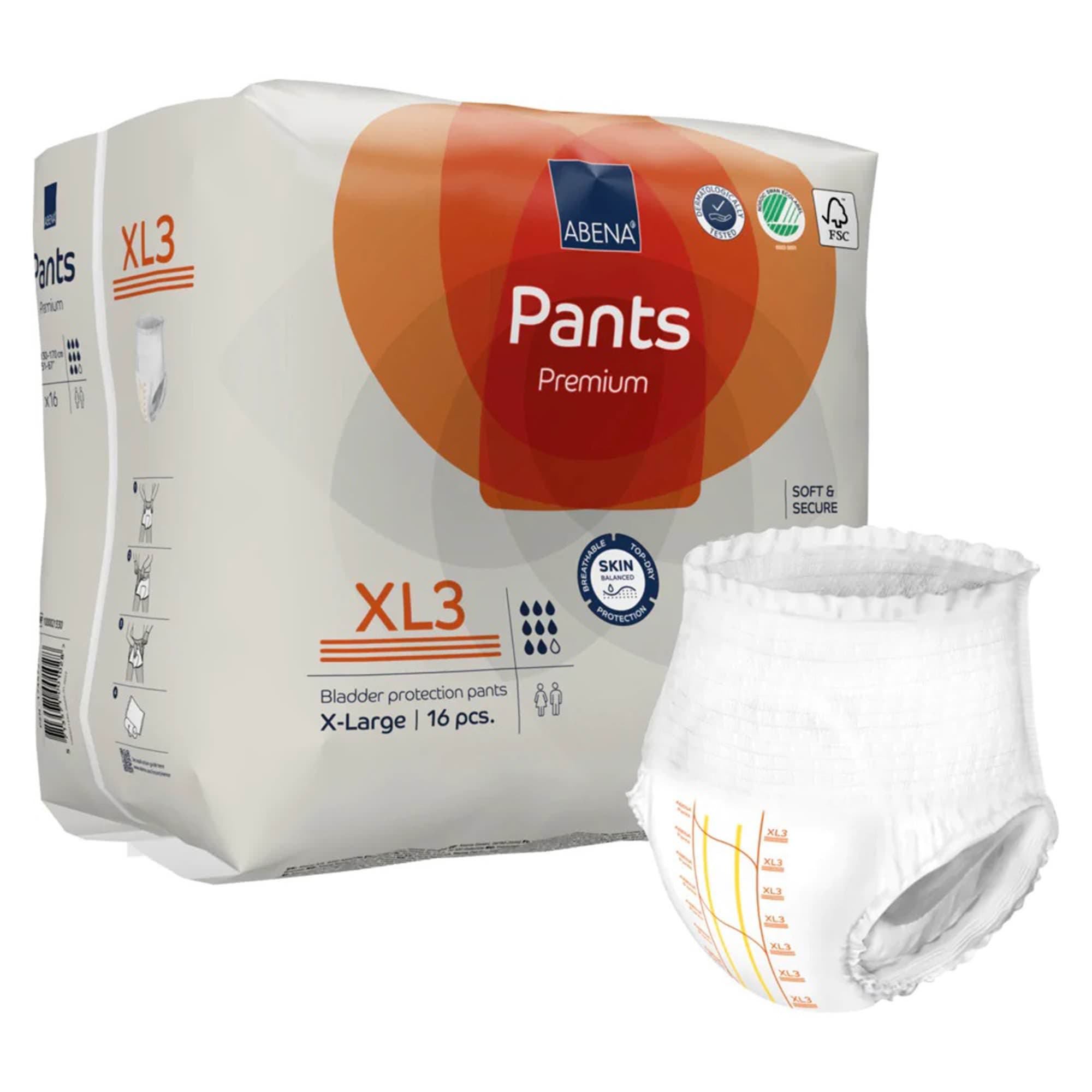 Abena Premium Bladder Protection Pants, Extra Large, Level 3 - Package of 16 - Image 1