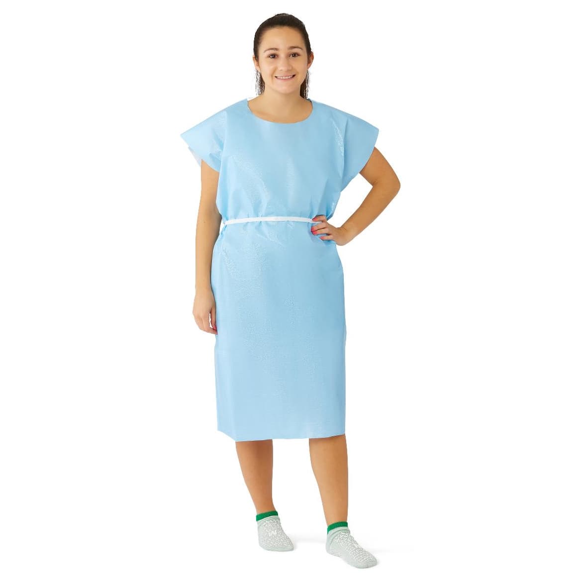 Medline Disposable X-Ray Patient Gown with Opening and Belt, 30 x 42 Inch - Case of 50