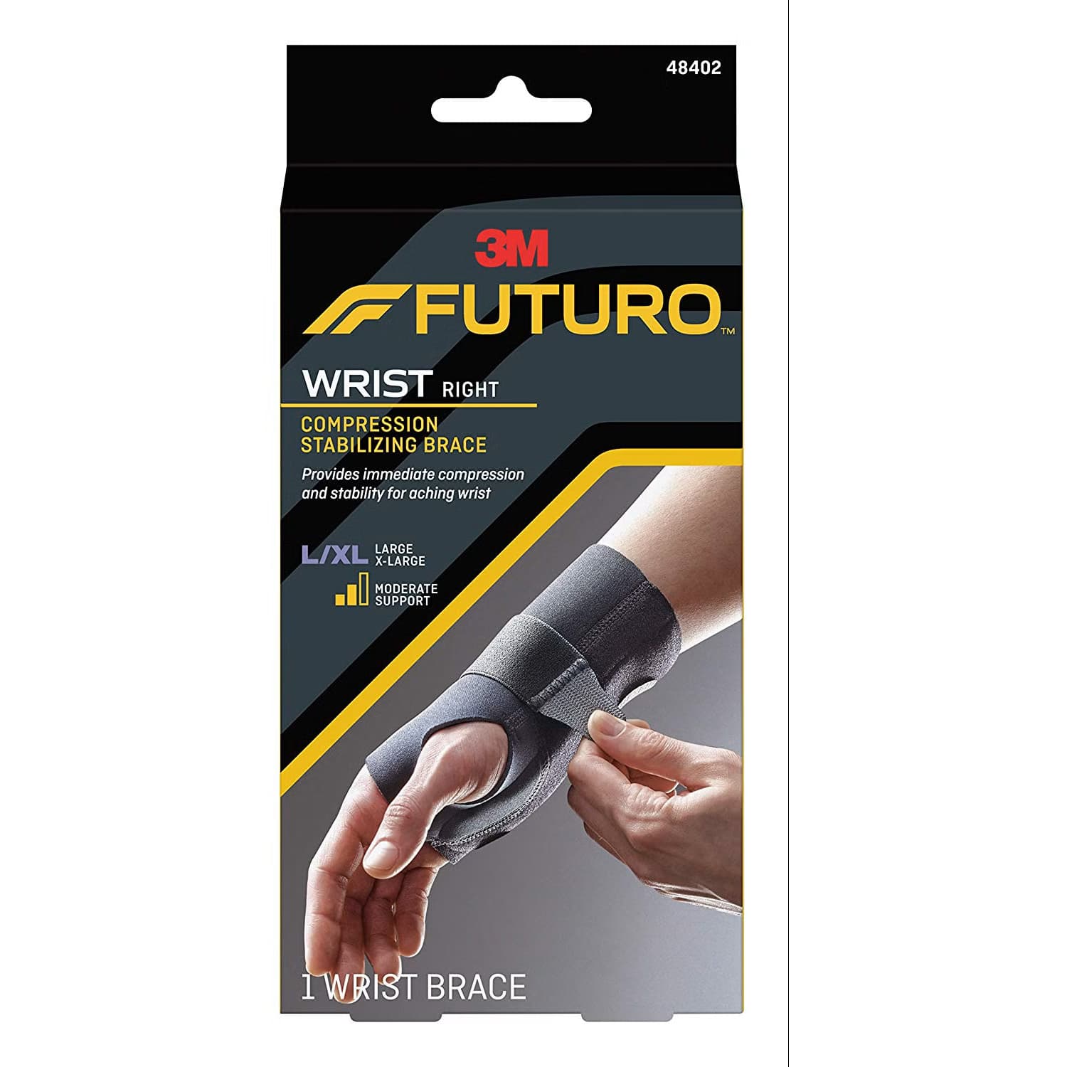 3M FUTURO Compression Stabilizing Wrist Brace Right Hand, Large-XLarge - Case of 12 - Image 1