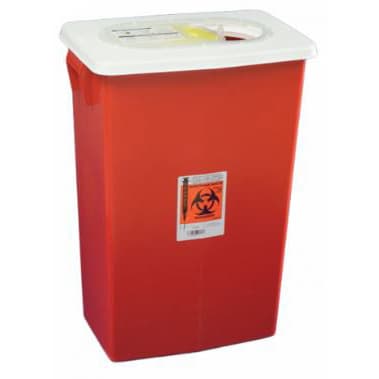 SharpSafety Sharps Container with Gasketed Hinged Lid, 26H x 12.75D x 18.25"W - Case of 5 - Image 1