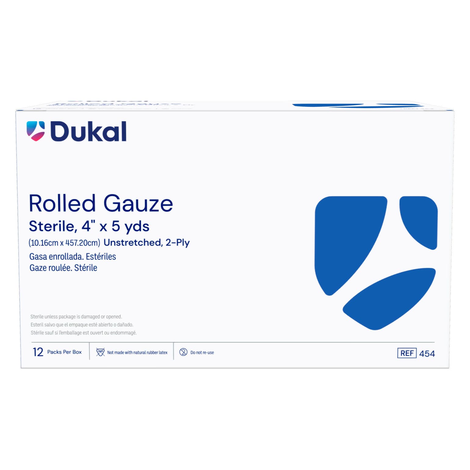 Dukal Fluff Cotton 2 Ply Conforming Bandage, 4 Inch x 5 Yard, Sterile - Case of 96 - Image 1