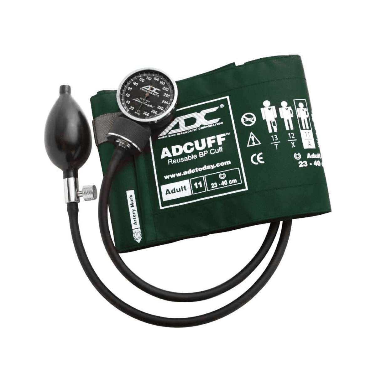 ADC Diagnostix Pocket Aneroid Sphyg, Dark Green, Adult, Each - Image 1