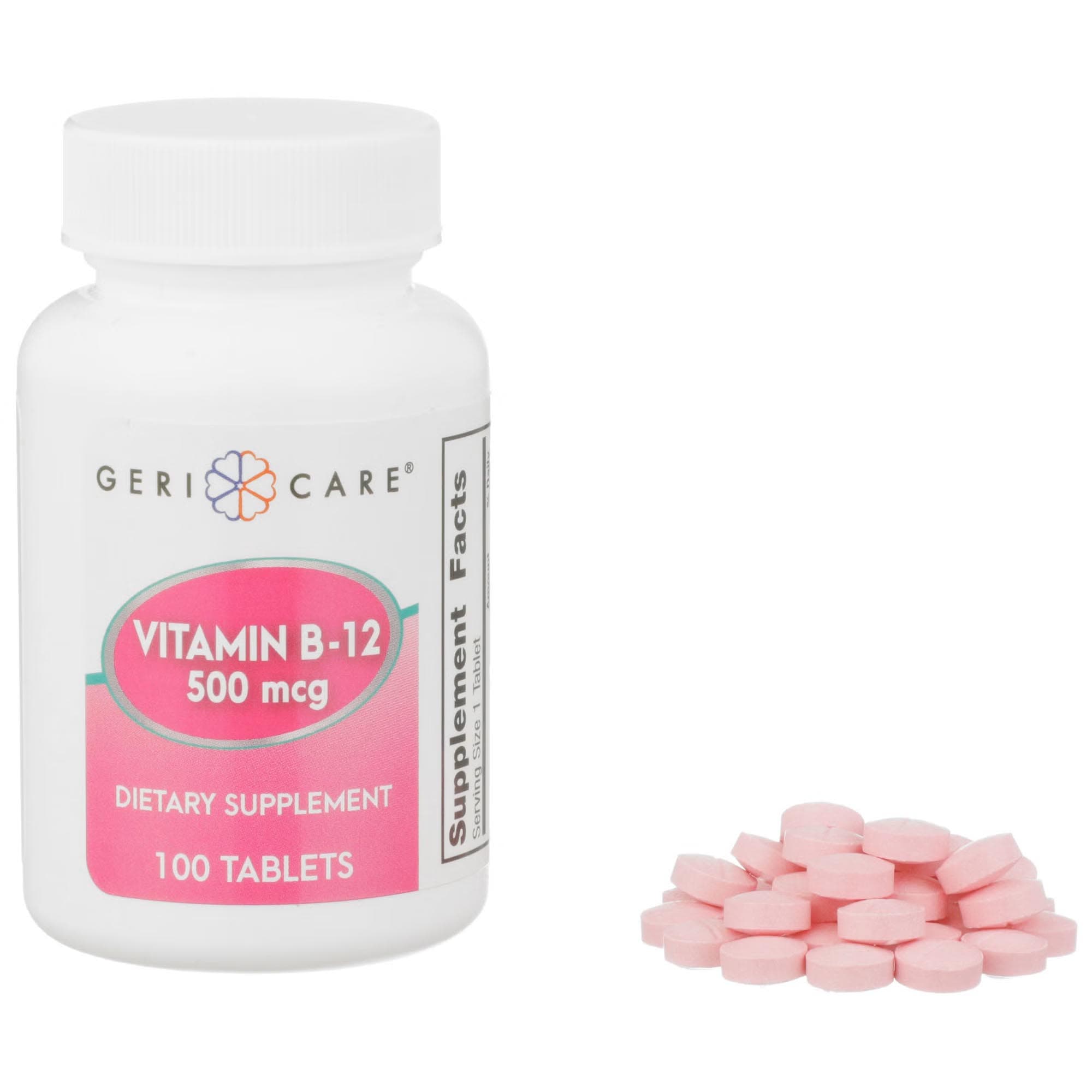 Geri-Care Vitamin Supplement Tablet, 500 mcg - Case of 1200 - Image 1