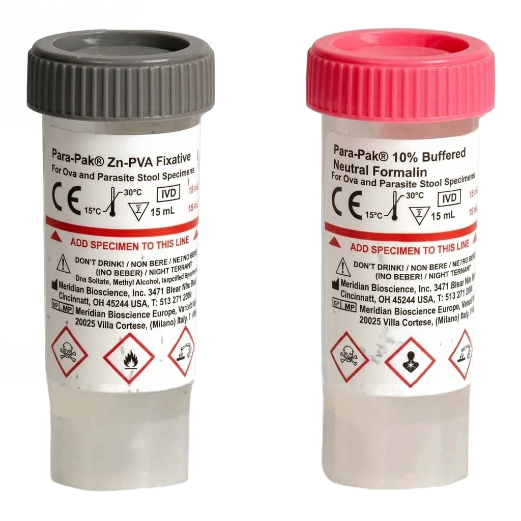 Para-Pak 2-Vial Specimen Collection and Transport Kit, Stool Sample - Image 2