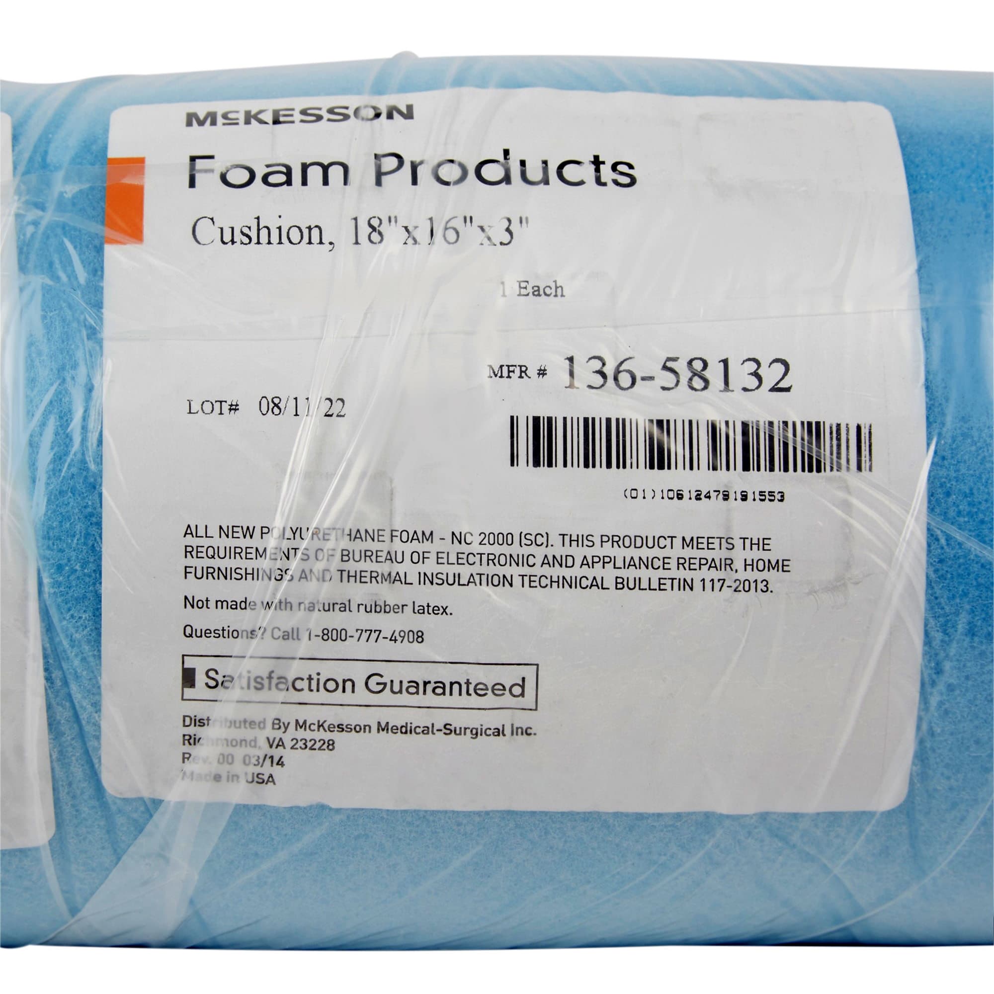 McKesson Seat Cushion Without Cover, 18 W x 16 D x 3 H Inch - Image 4