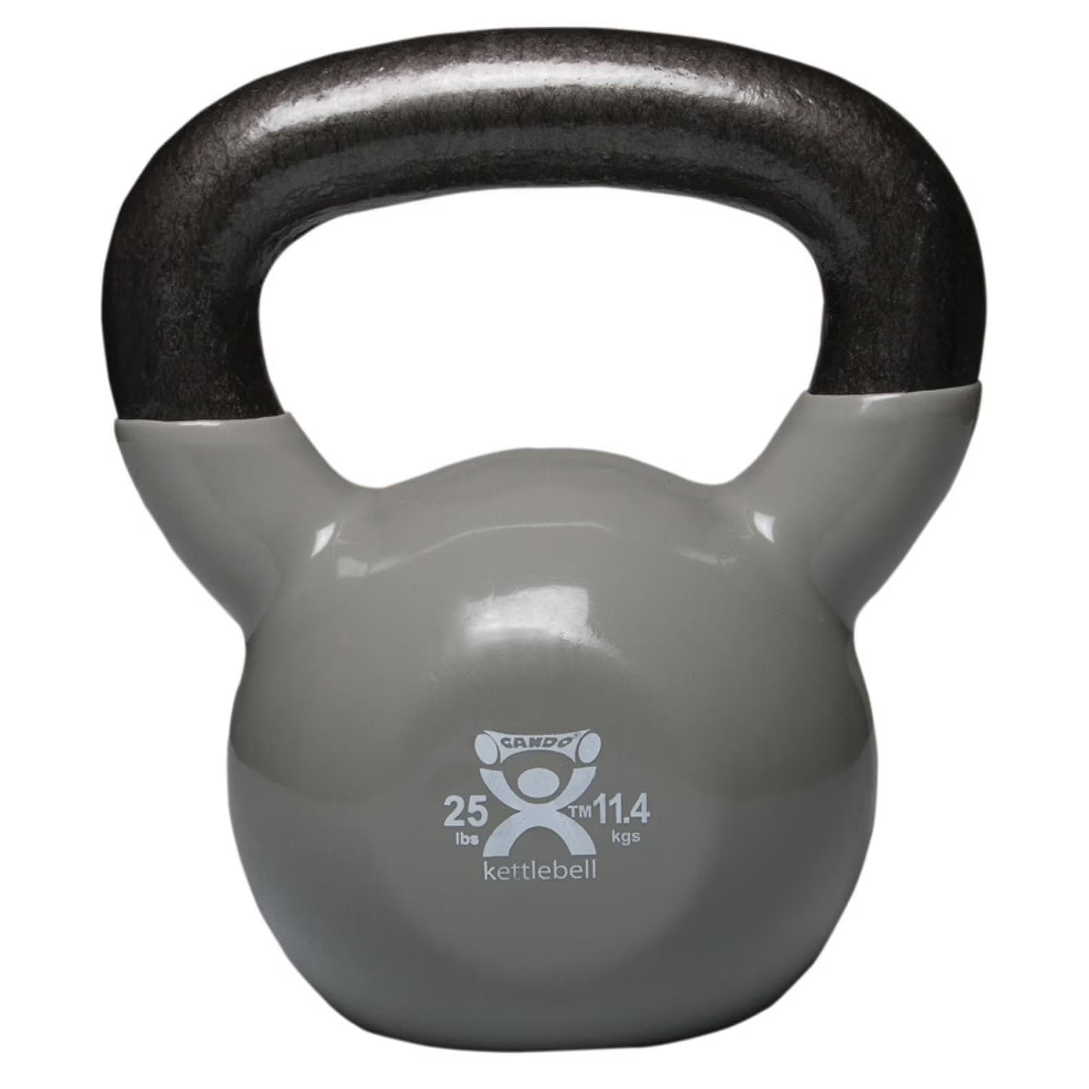 CanDo vinyl-coated kettlebell, Silver, 25 Lbs - Image 1