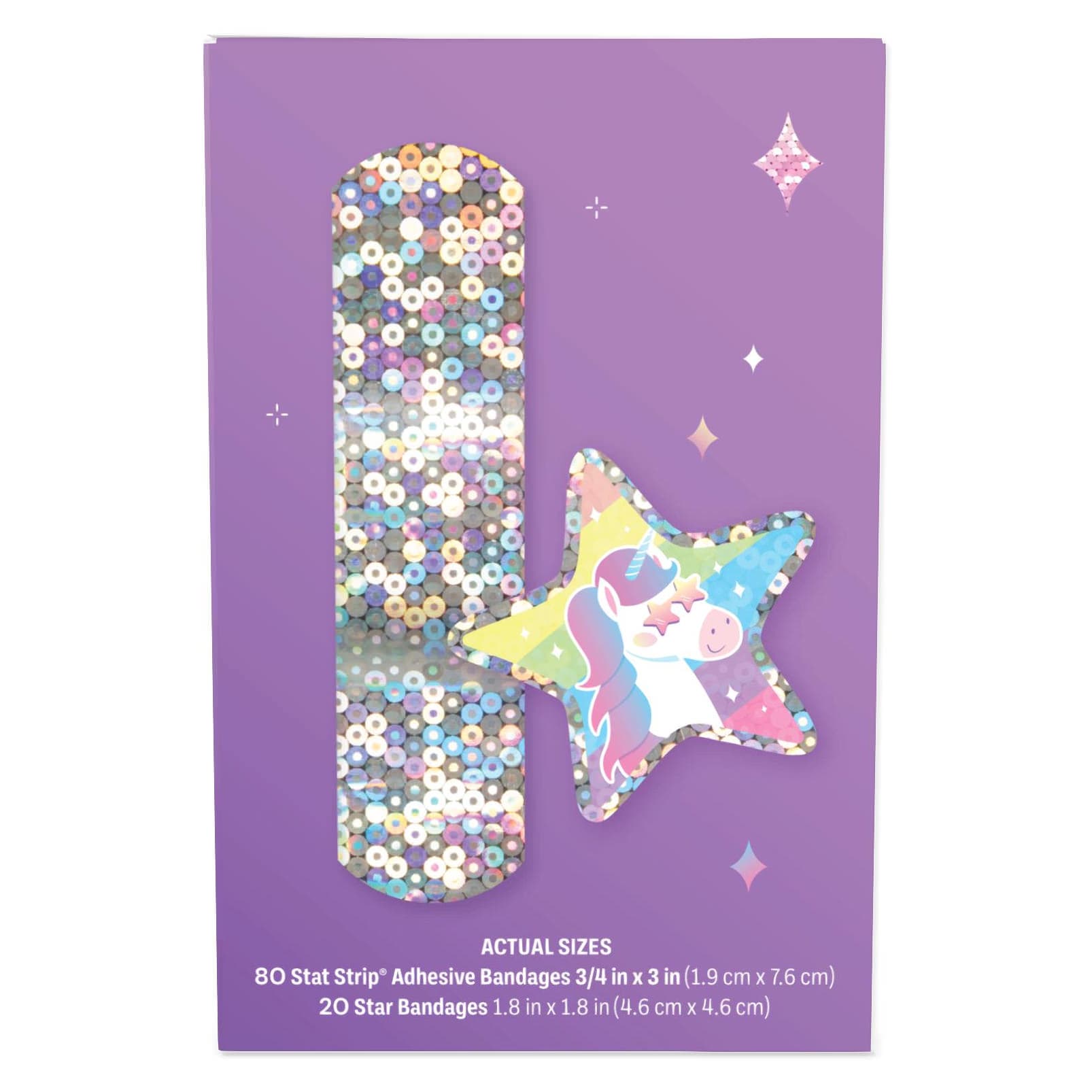 Dukal Glitter & Stars Adhesive Bandages with Stat Strip - Image 3
