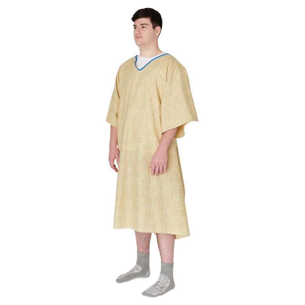 Medline Cotton/Poly Blend Deluxe Cut Patient Gown with Side Ties, 10XLarge - 1 Dozen - Image 2