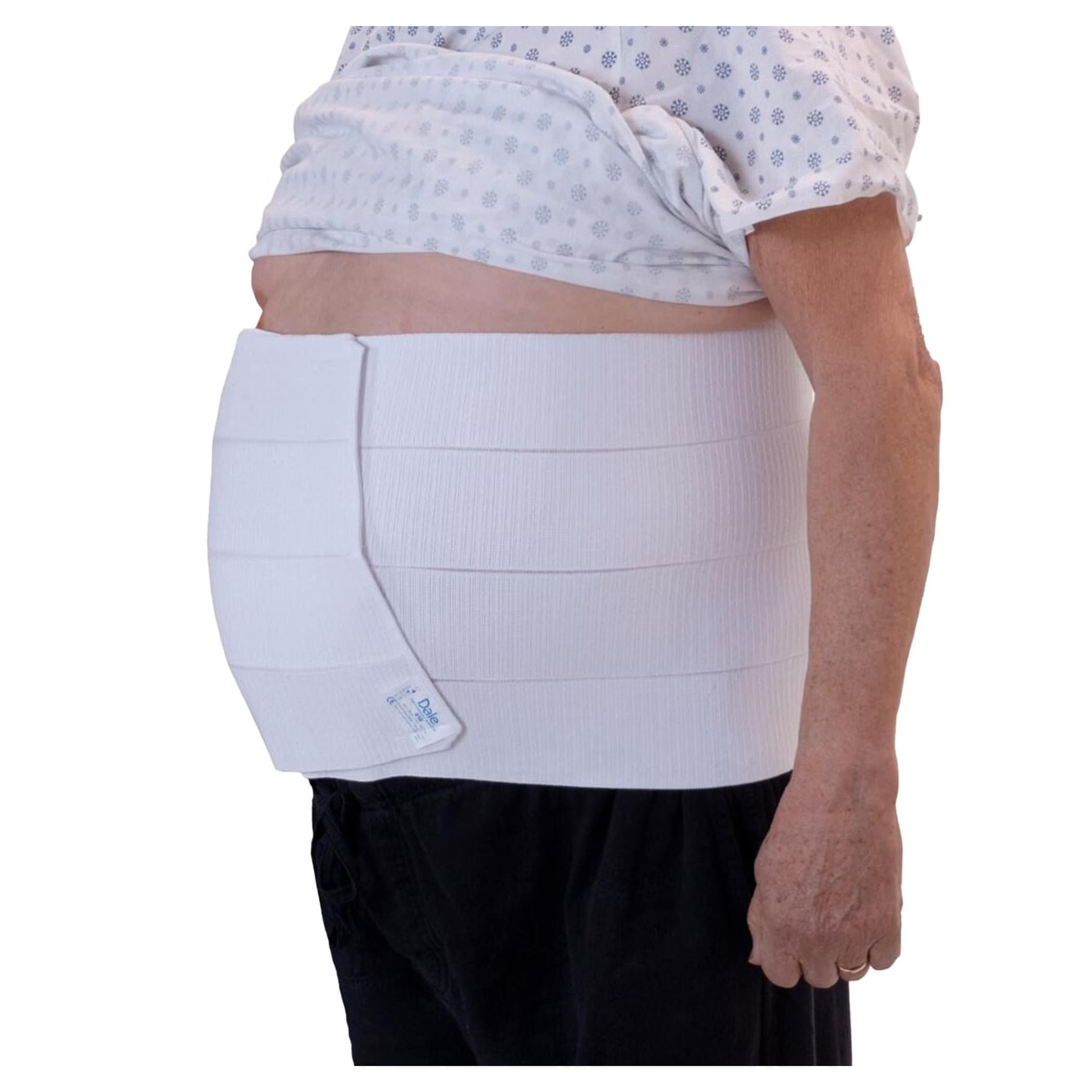 Dale Abdominal Binder, White Hook and Loop Closure, Unisex Drain Fasteners - Image 2