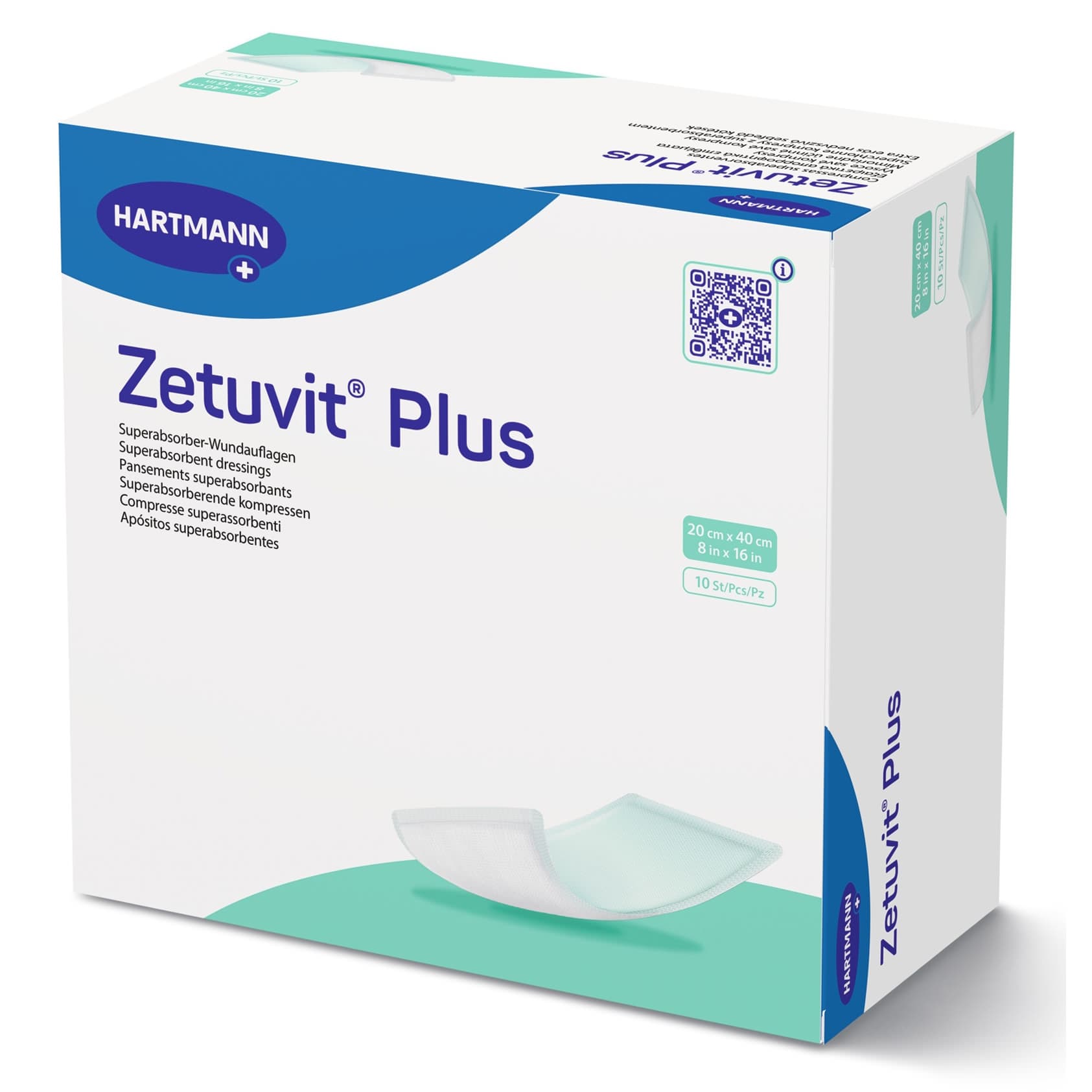 Zetuvit Plus Super Absorbent Dressing 8 x 16 Inch Sterile - Box of 10 - Image 1