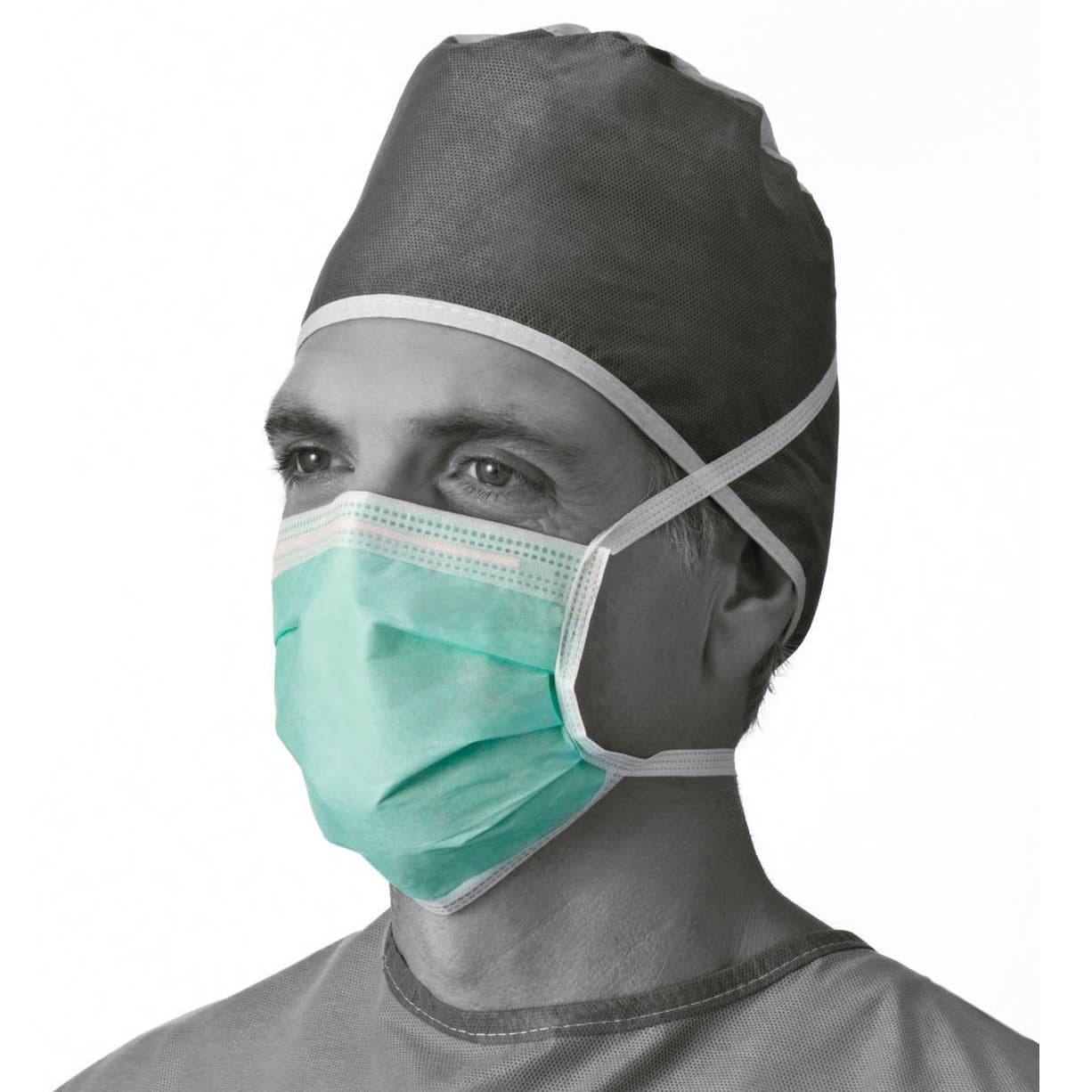 Medline Surgical Face Mask with Ties and Anti-Fog Adhesive Tape, 3 Ply - Image 5