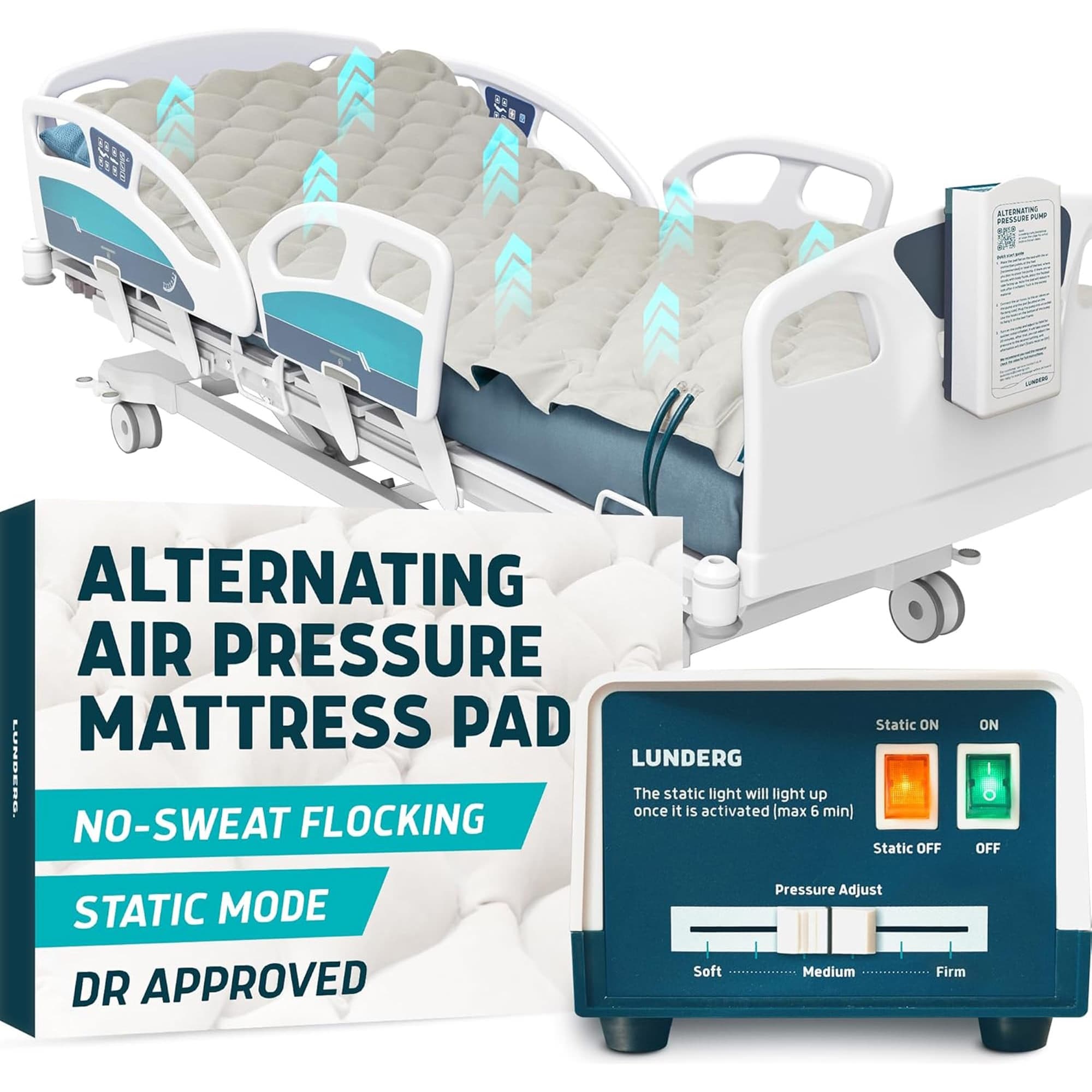 Lunderg Alternating Air Pressure Mattress Pad with Pump