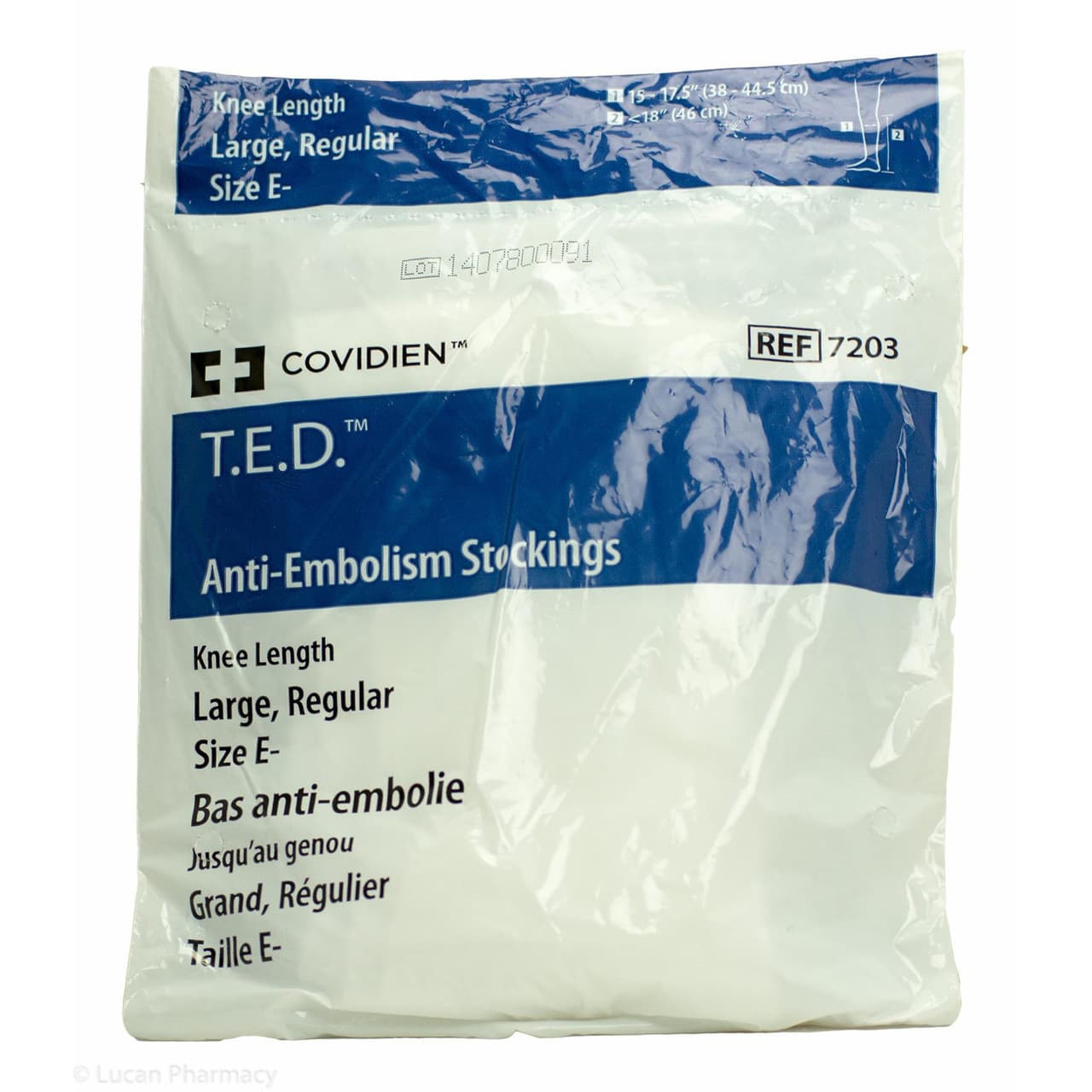 T.E.D Knee High Anti-Embolism Stockings, White, Large-Regular - Pair - Image 1