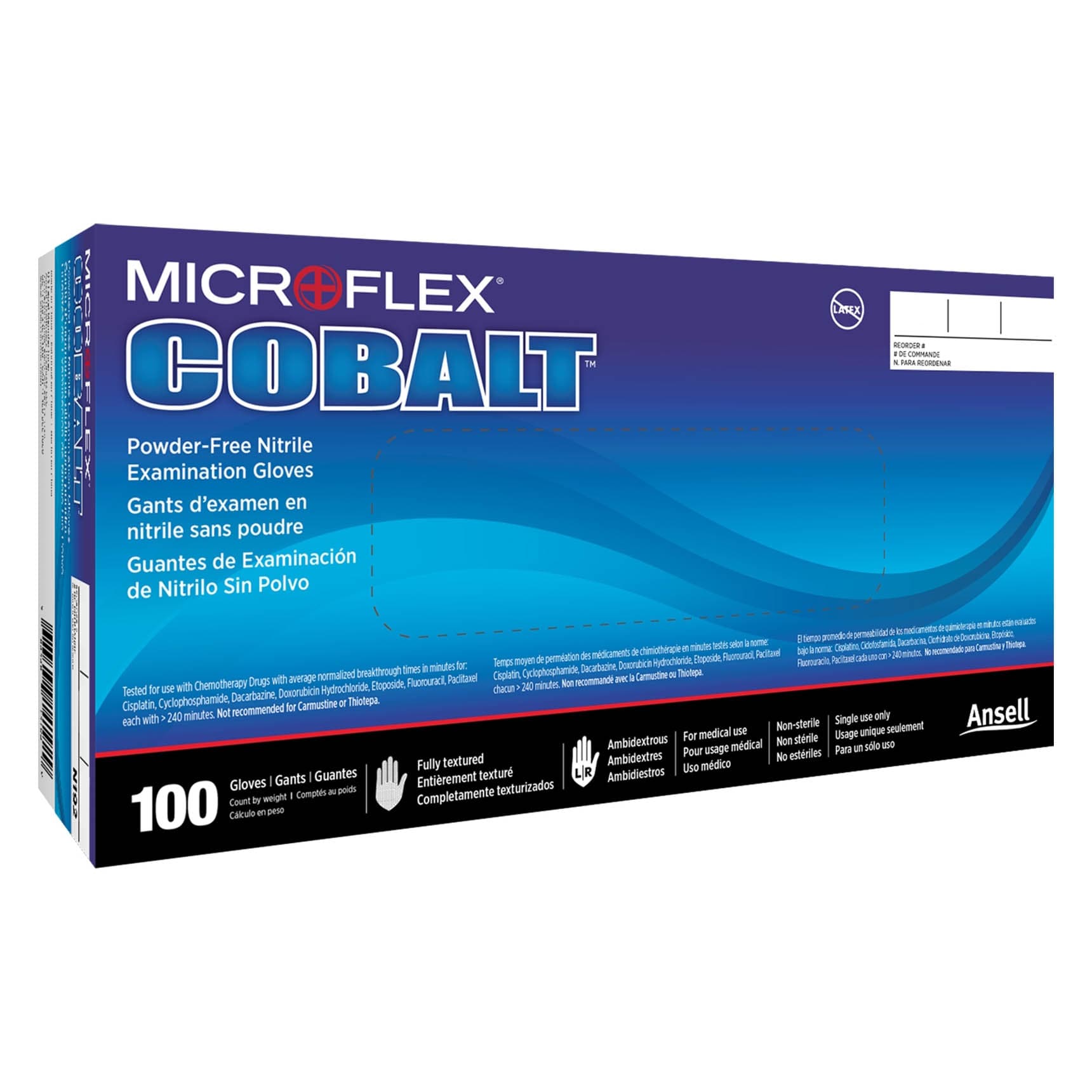 Microflex Cobalt Nitrile Exam Gloves, Medium - Case of 1000 - Image 1
