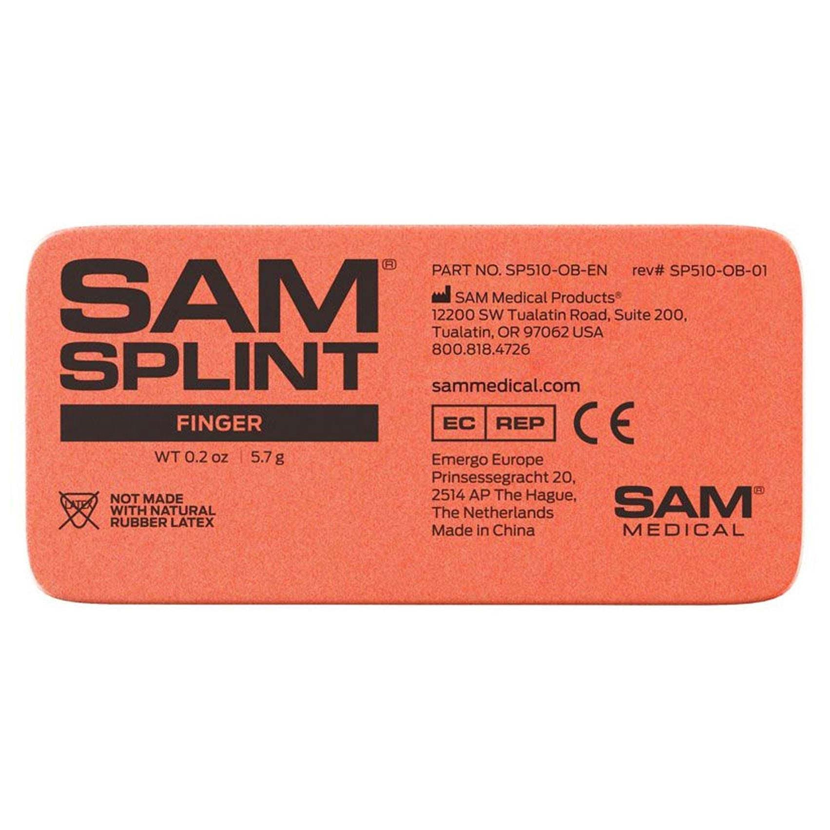 SAM Finger Splint Blue-Orange Single Patient Use - Each - Image 1