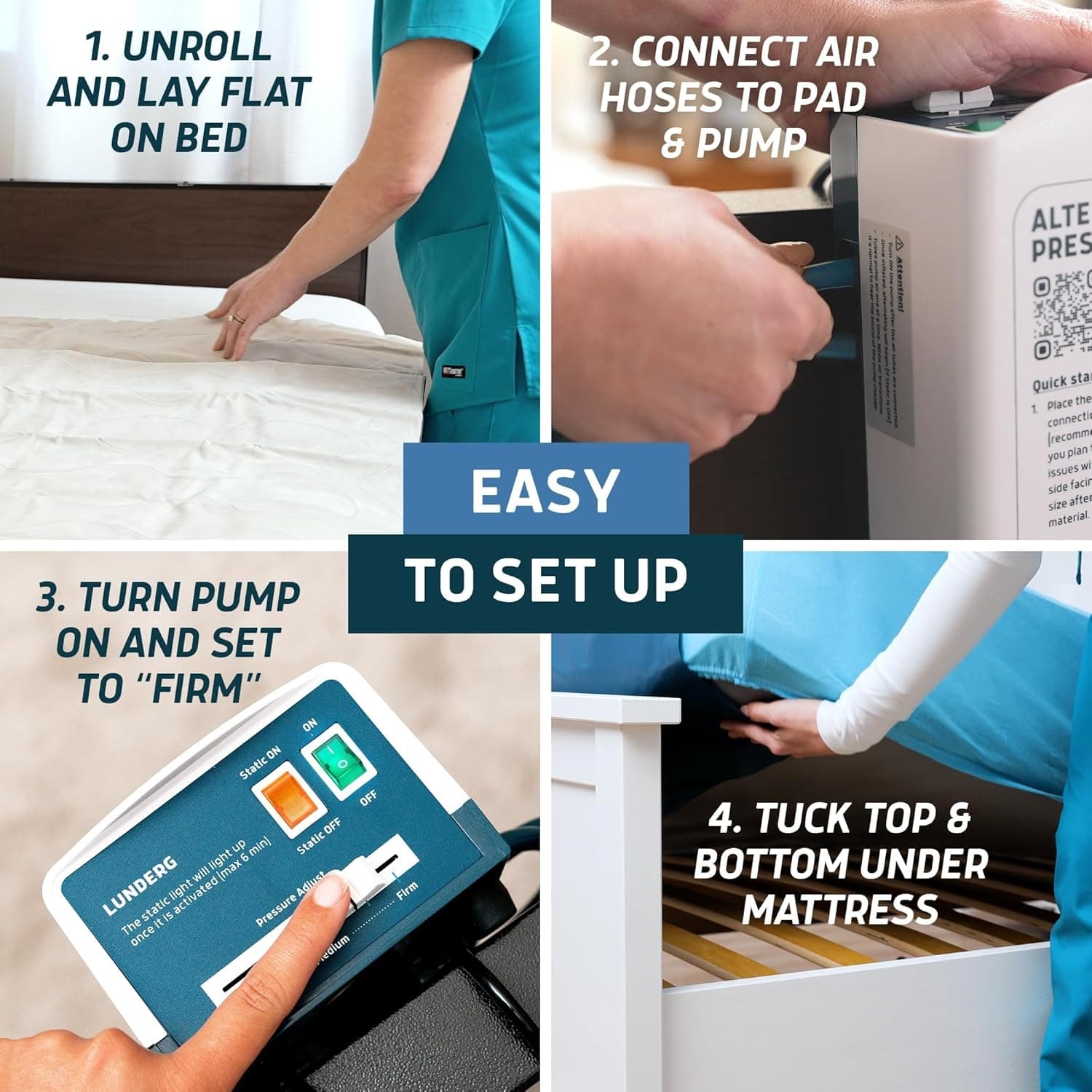 Lunderg Alternating Air Pressure Mattress Pad with Pump - Image 4