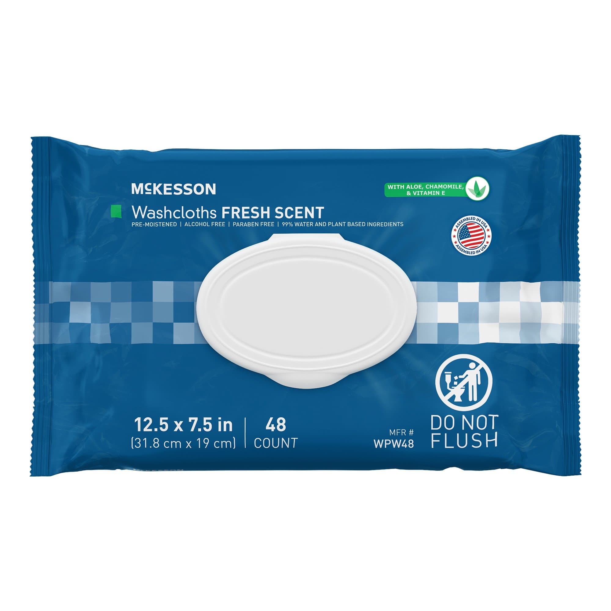 McKesson Pre-Moistened Washcloths, Fresh Scented - Package of 576 Wipes - Image 1