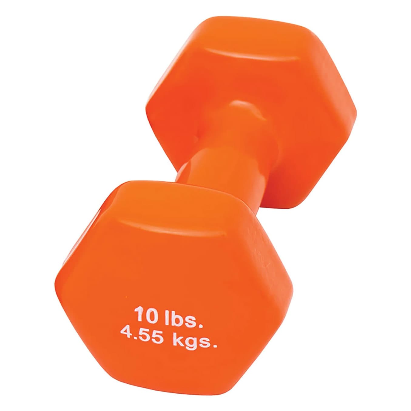 CanDo vinyl coated dumbbell, Orange, 10 Lb - Each - Image 1