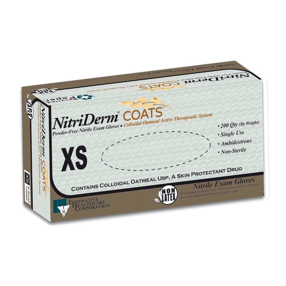NitriDerm COATS Powder Free Nitrile Exam Gloves, Extra Large - Box of 200 - Image 1