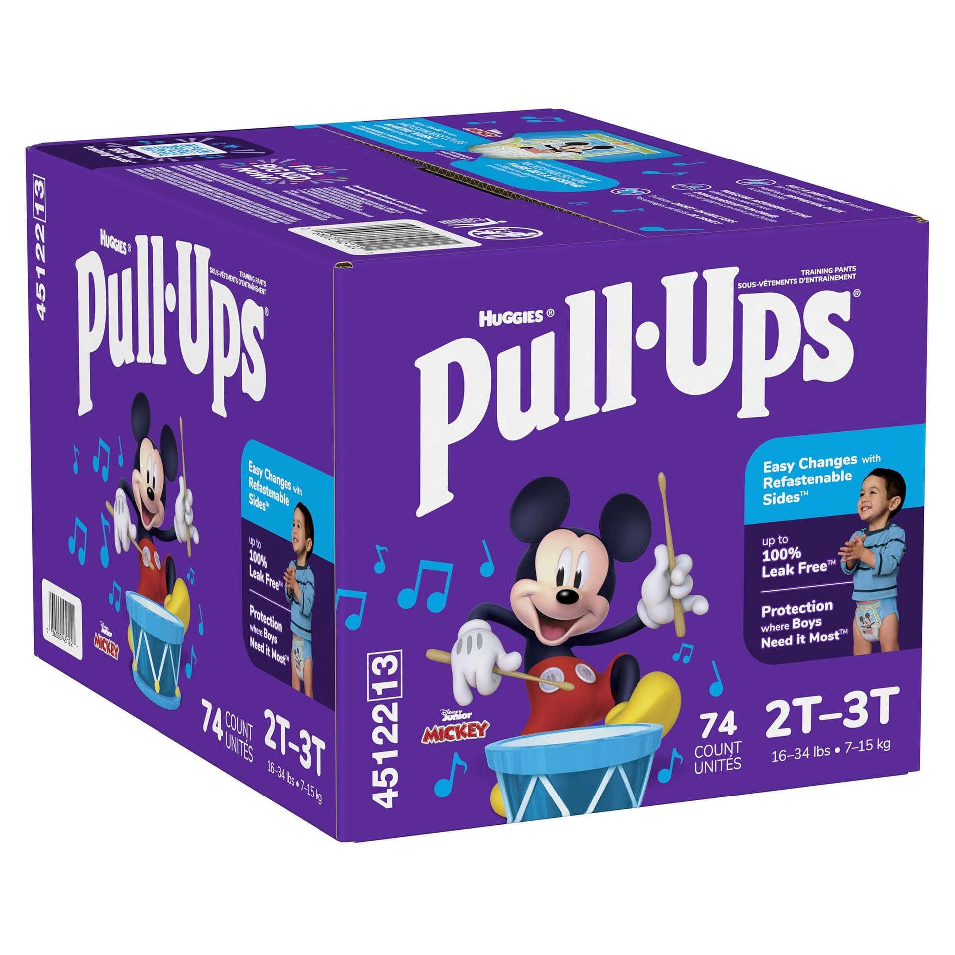 Pull-Ups Potty Training Pants For Boys, 2T-3T - Box of 74 - Image 1
