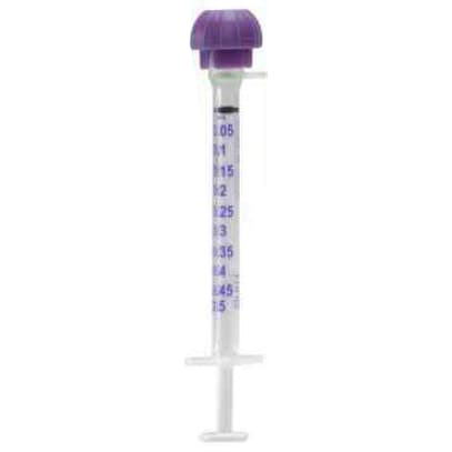 Neomed Enteral Oral Pharmacy Syringe with ENFit Connector, Purple, 1mL - Case of 500 - Image 1