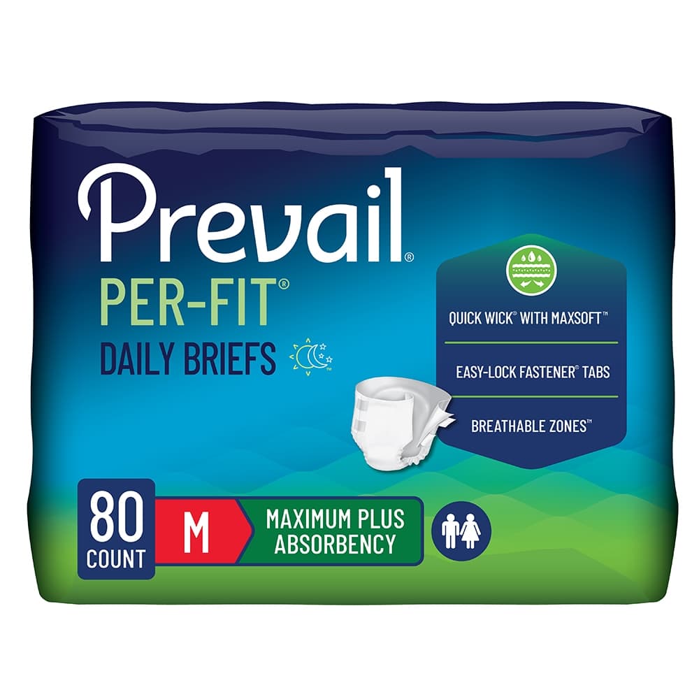 Prevail Per-Fit Maximum Plus Daily Briefs, Medium - Case of 80 - Image 1