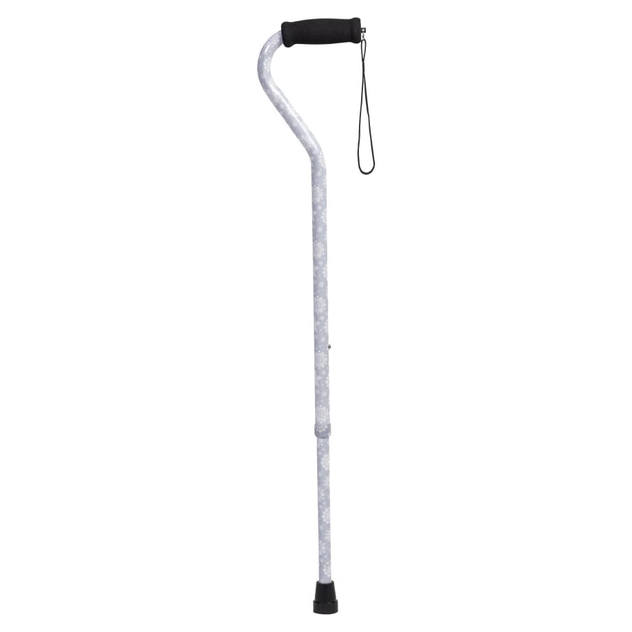 Drive Offset Handle Aluminum Canes, Frosted Snowflake - Case of 6 - Image 1