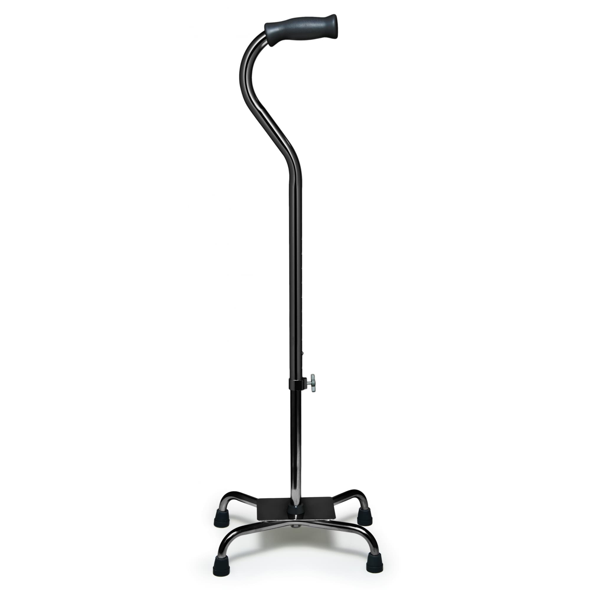 Lumex Quad Canes, Large Base, 12 x 8 Inch, Black - Case of 4 - Image 1