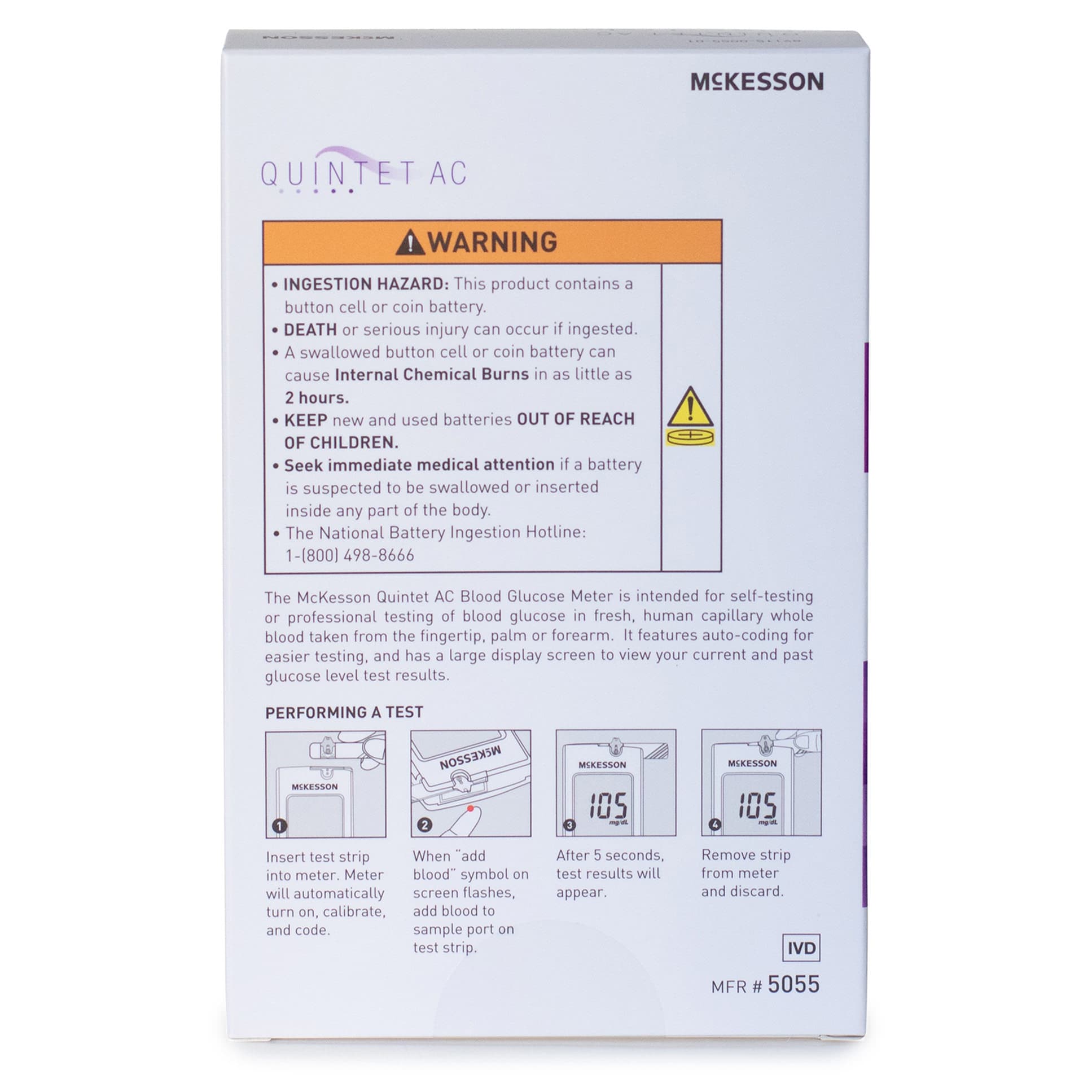 QUINTET AC Blood Glucose Meter 1.0 to 2.0 Microliter No Coding Required - Image 4