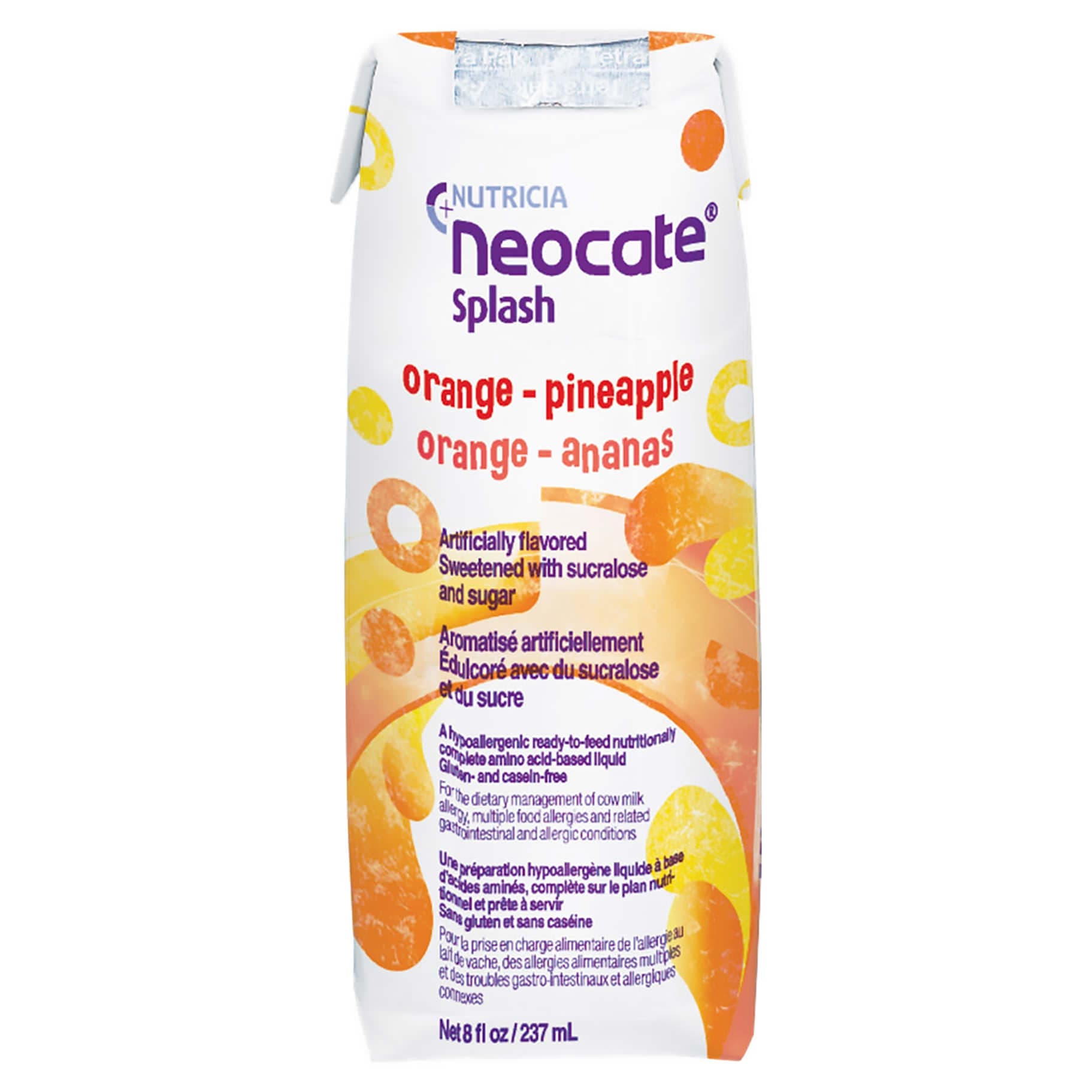 Neocate Splash Junior Hypoallergenic Amino Acid-Based Formula, Orange and Pineapple, 8 oz - Each - Image 1