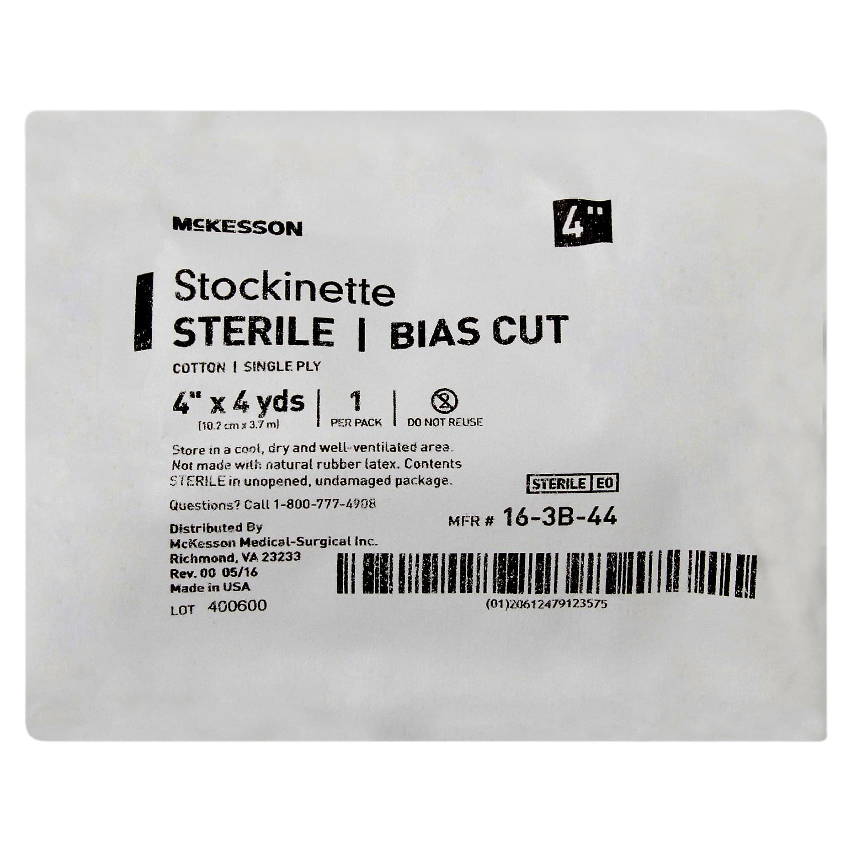 McKesson Bias Cut Stockinette Beige Sterile, 4 Inch X 4 Yard, Size 5 - Each - Image 1
