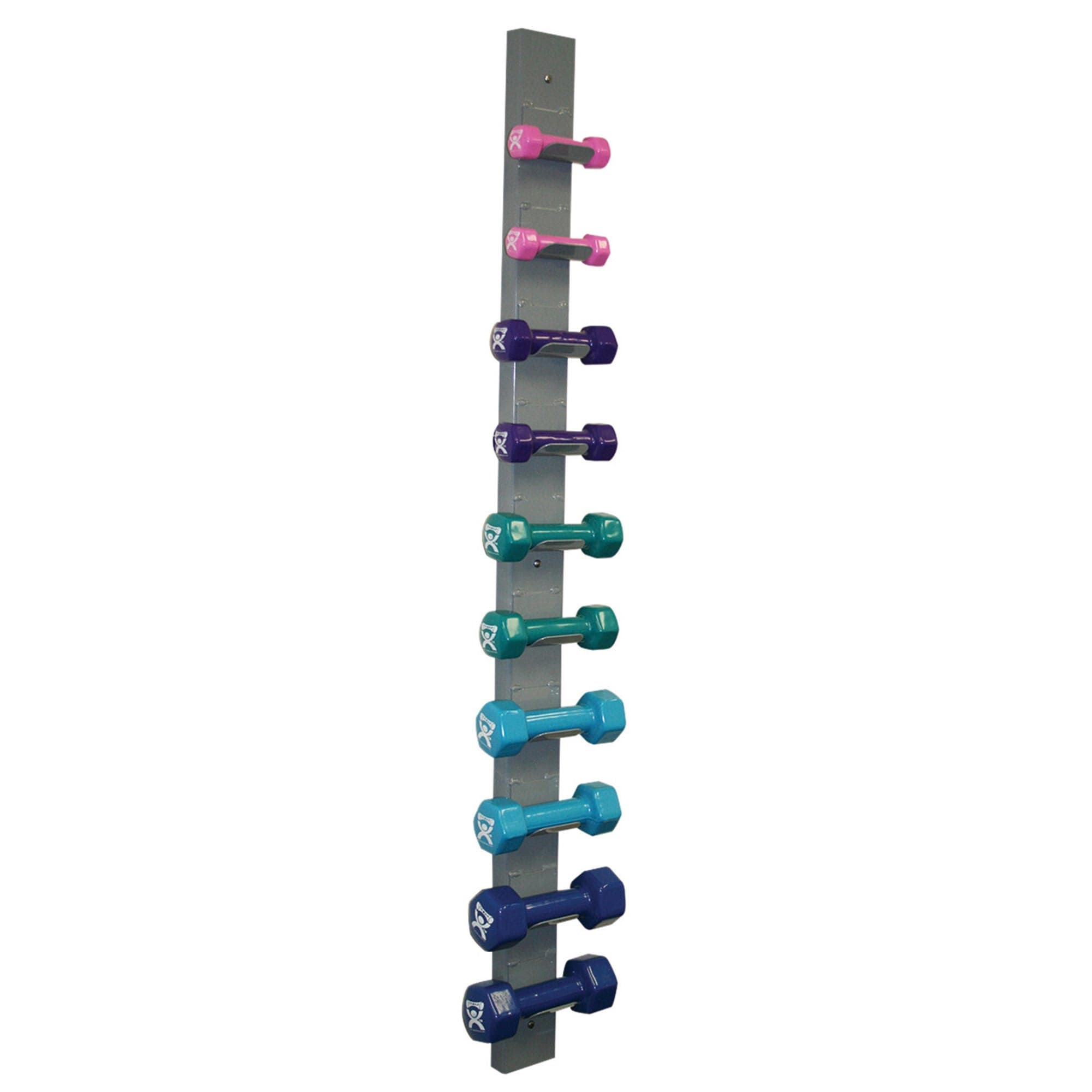 CanDo vinyl coated dumbbell, set of 10 piece, With Wall Rack - Image 1