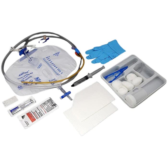 AMSure Indwelling Catheter Tray, 2000 ml Collection Bag, 16 Fr - Image 1