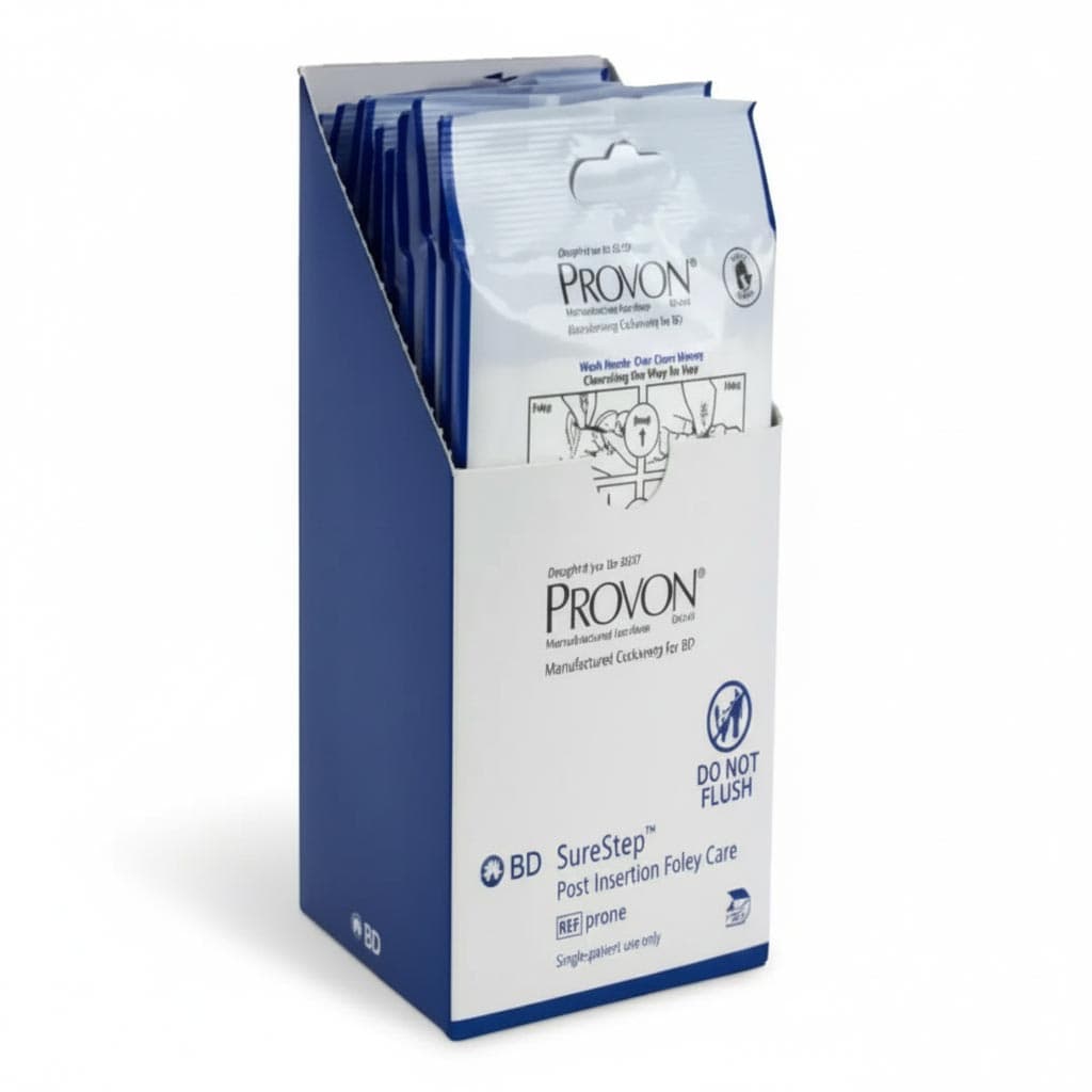 SureStep Post Insertion Foley Care Wipes - Box of 10 - Image 1