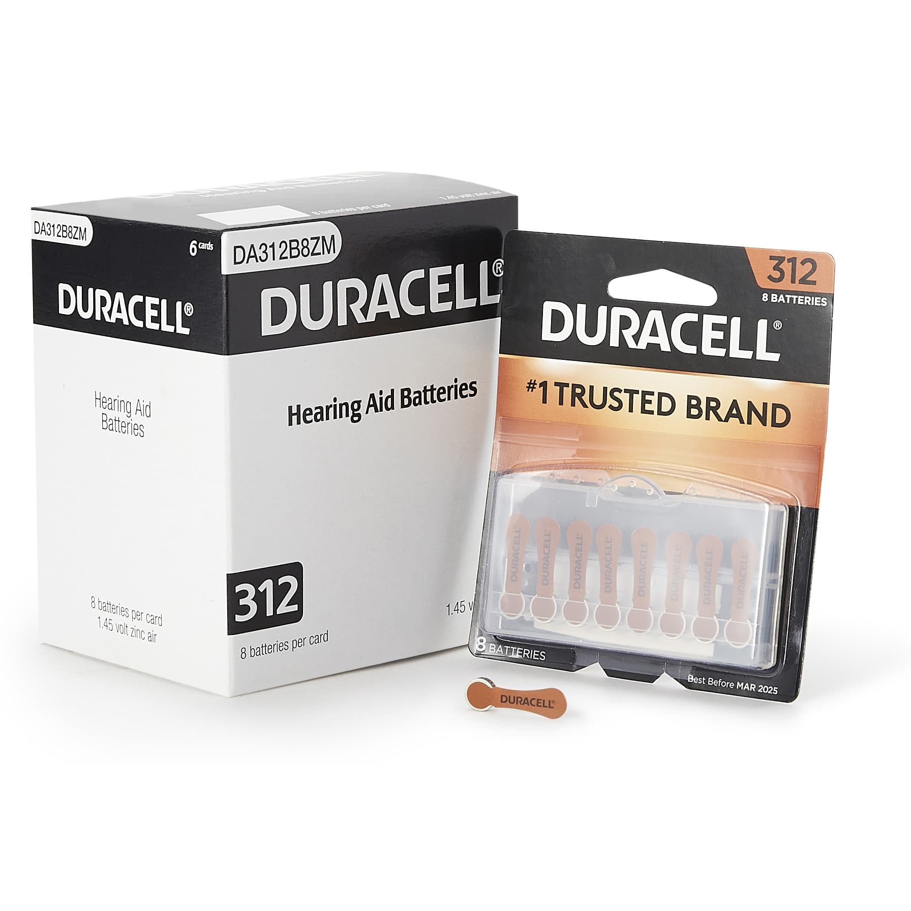 Duracell 312 Cell Zinc-Air Battery 1.4V Disposable - Package - Image 1