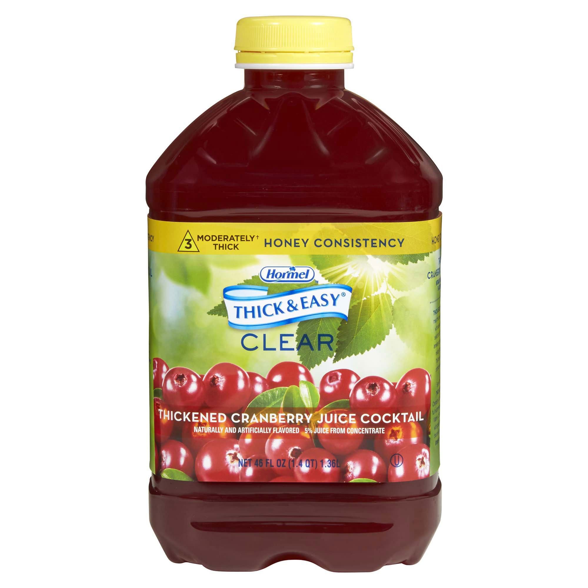Thick & Easy Clear Honey Consistency Thickened Beverage, Cranberry Juice Cocktail, 46 oz - Each - Image 1