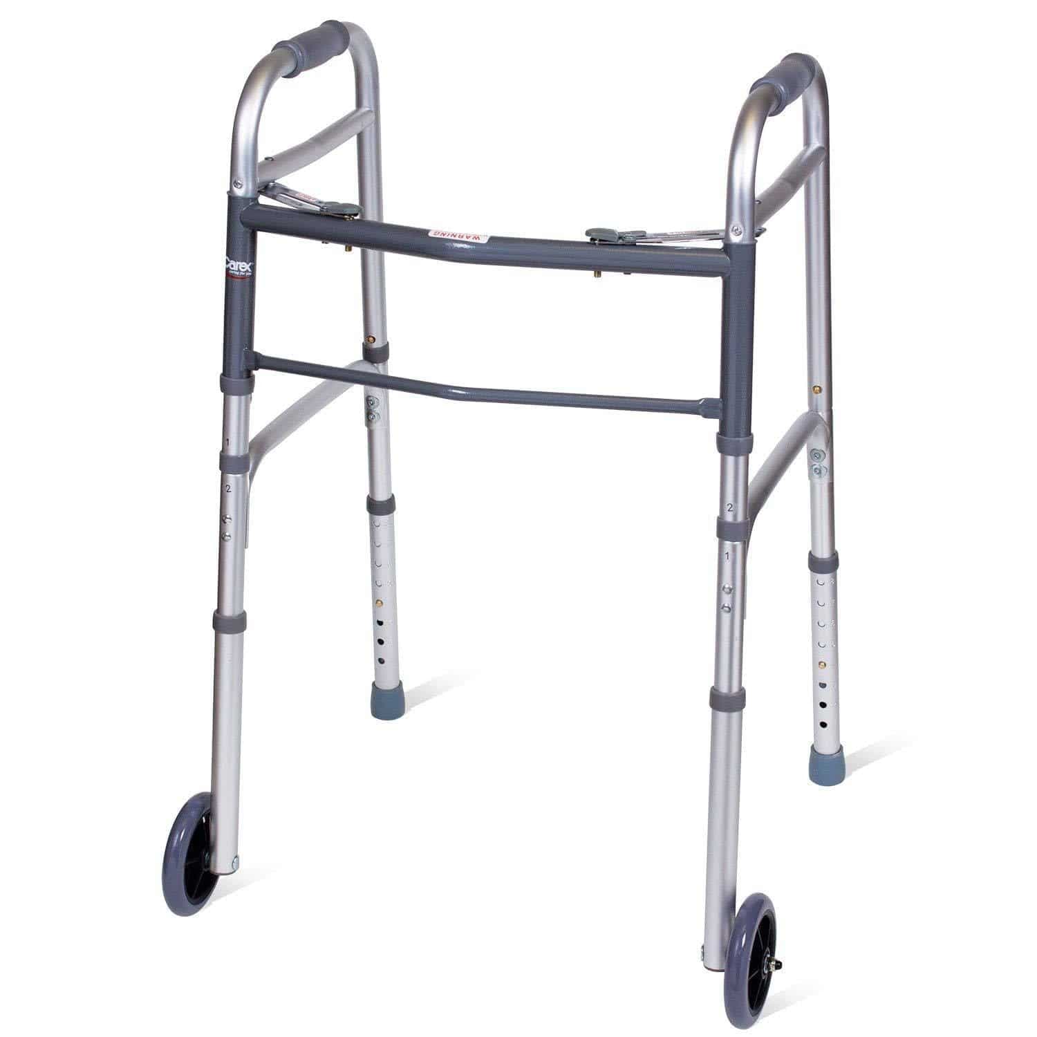 Carex Aluminum Folding Walker, 30 to 37 Inch Height - Image 1