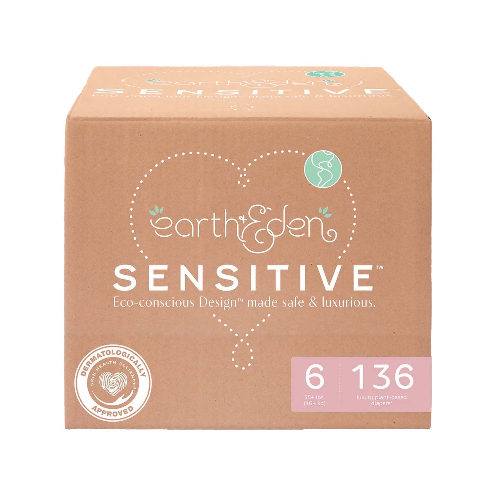 Earth & Eden Sensitive Baby Diaper, Size 6 - Case of 136 - Image 1
