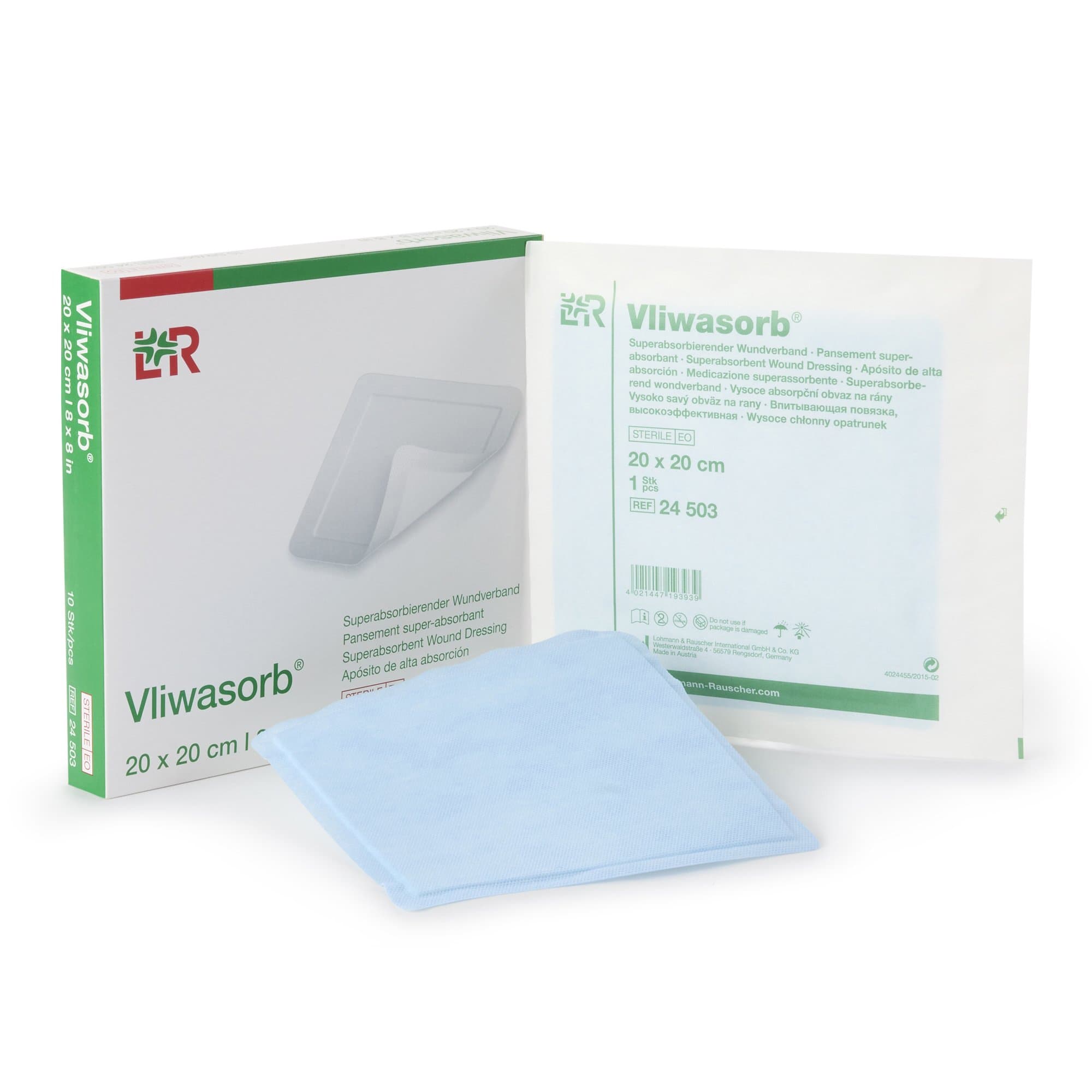 Vliwasorb Super Absorbent Dressing, 8" x 8" - Case of 300 - Image 1
