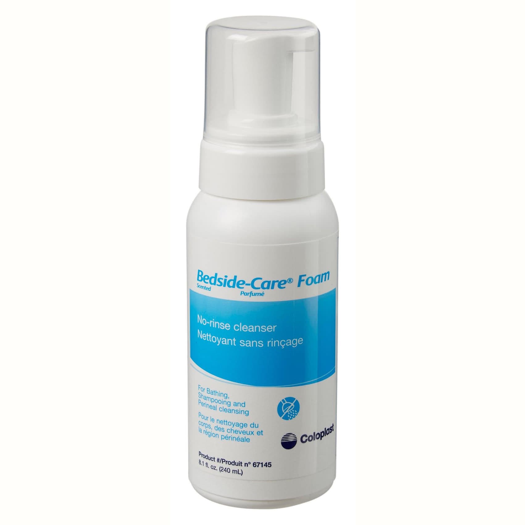 Bedside-Care Rinse-Free Shampoo and Body Wash Pump Bottle, 8.1 oz - Case of 12 - Image 1
