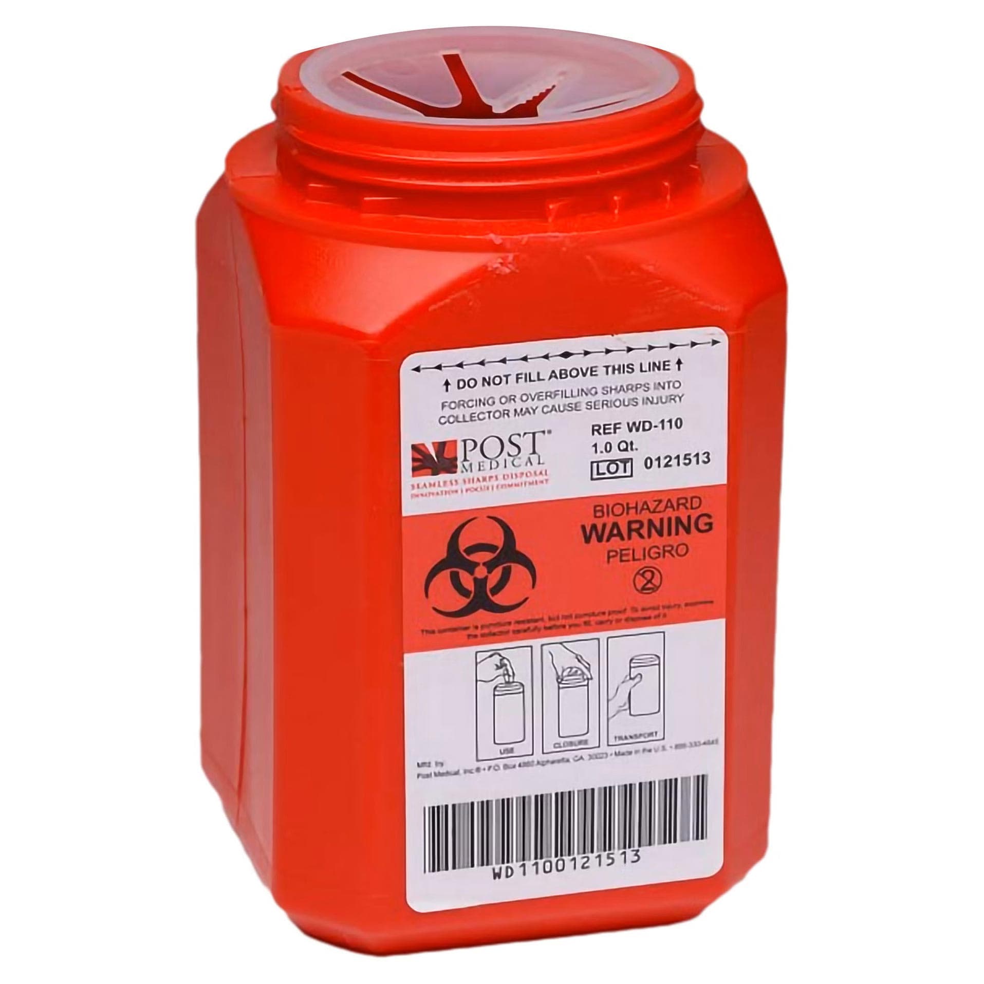 Post Medical Sharps Container, Screw - Case of 24 - Image 1