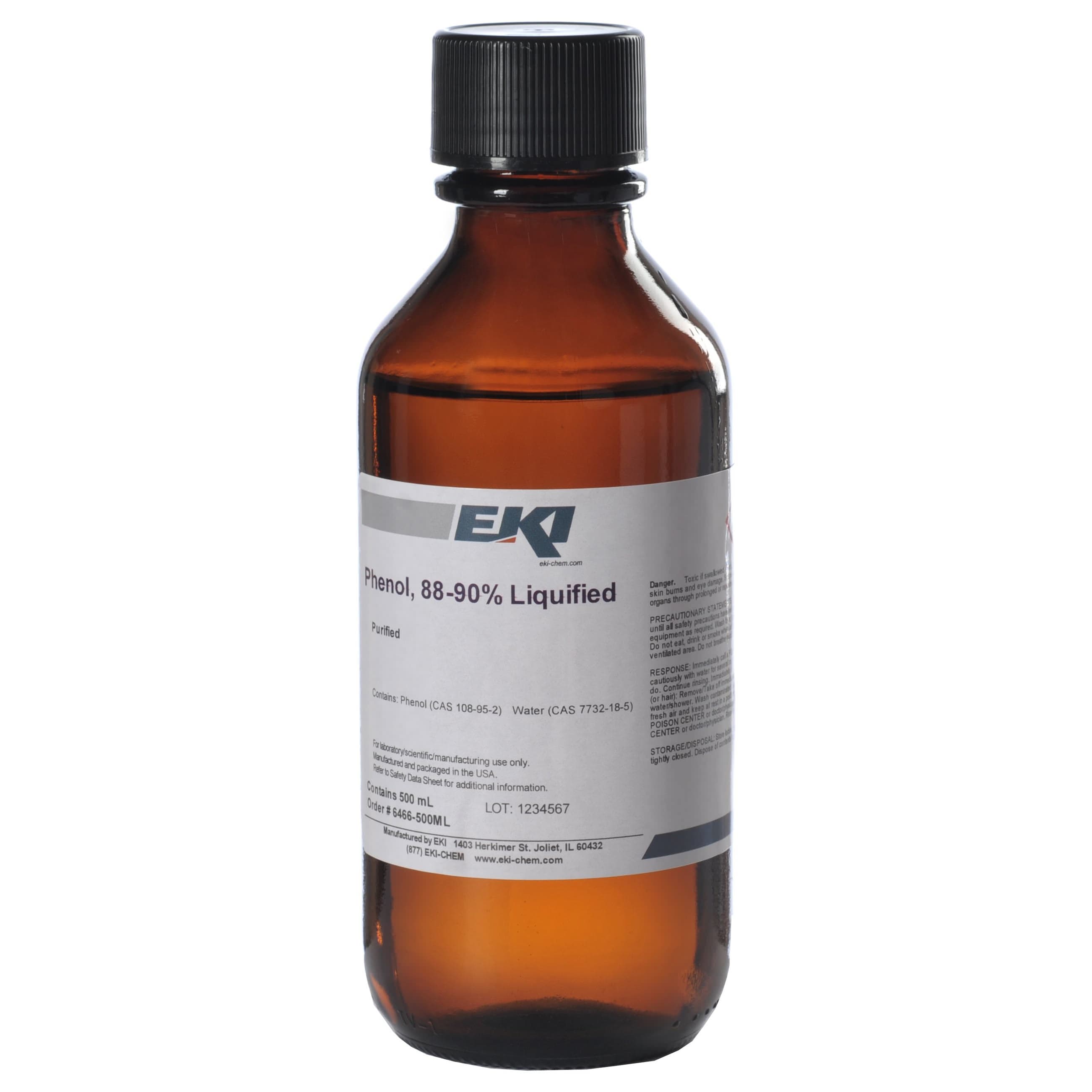 Chemistry Reagent Phenol Purified 88 to 90%, 500 ml - Each - Image 1