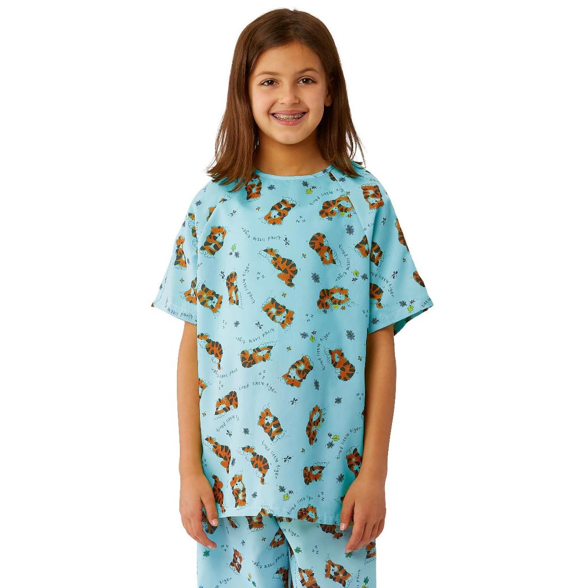 Medline Snap-Closure Pediatric IV Gowns Tired Tiger Print - Image 3
