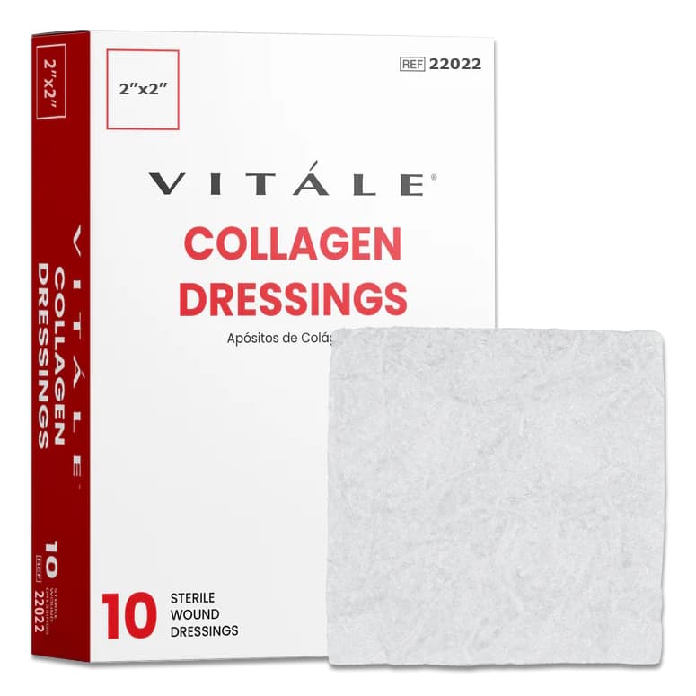 Vitale Collagen Dressing, 2" x 2" - Box of 10 - Image 1