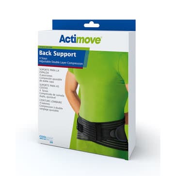 Actimove Back Support 4 Stays Adjustable Double Layer Compression - Image 3